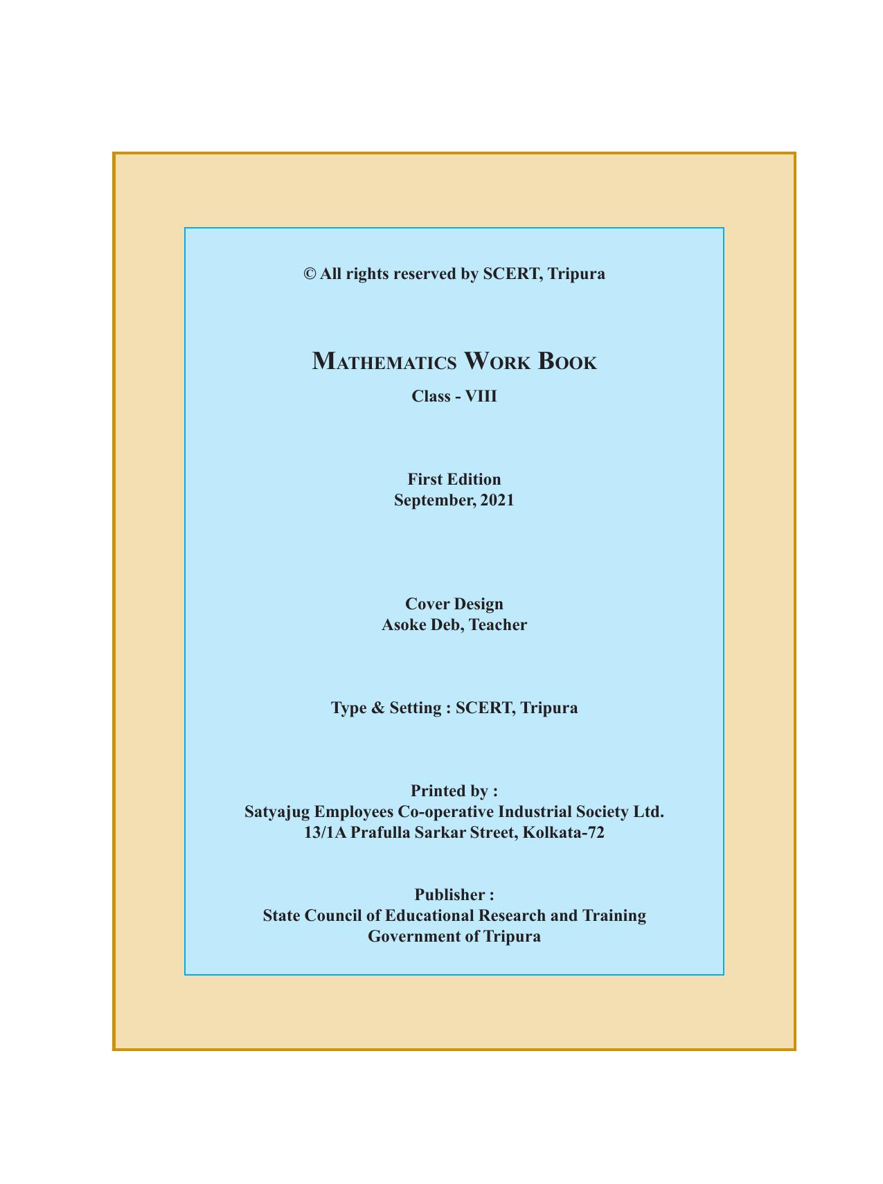 Tripura Board Class 8 Math English Version Workbooks - Page 2