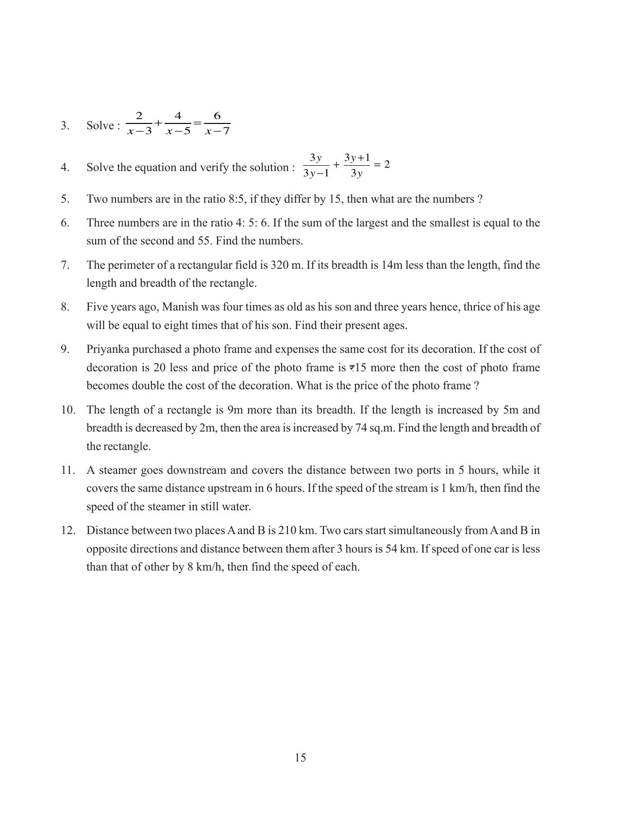 Tripura Board Class 8 Math English Version Workbooks - Page 15