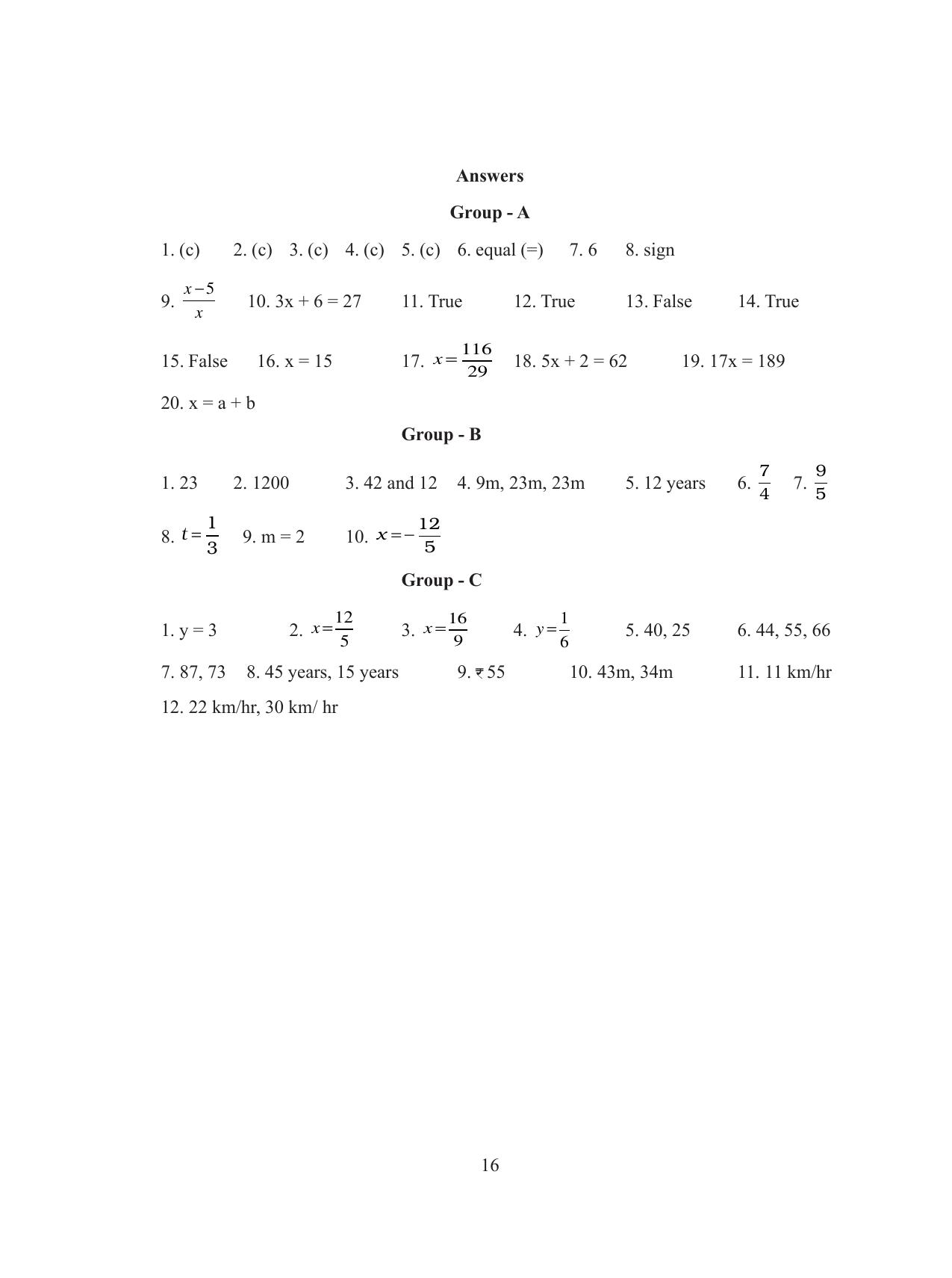Tripura Board Class 8 Math English Version Workbooks - Page 16