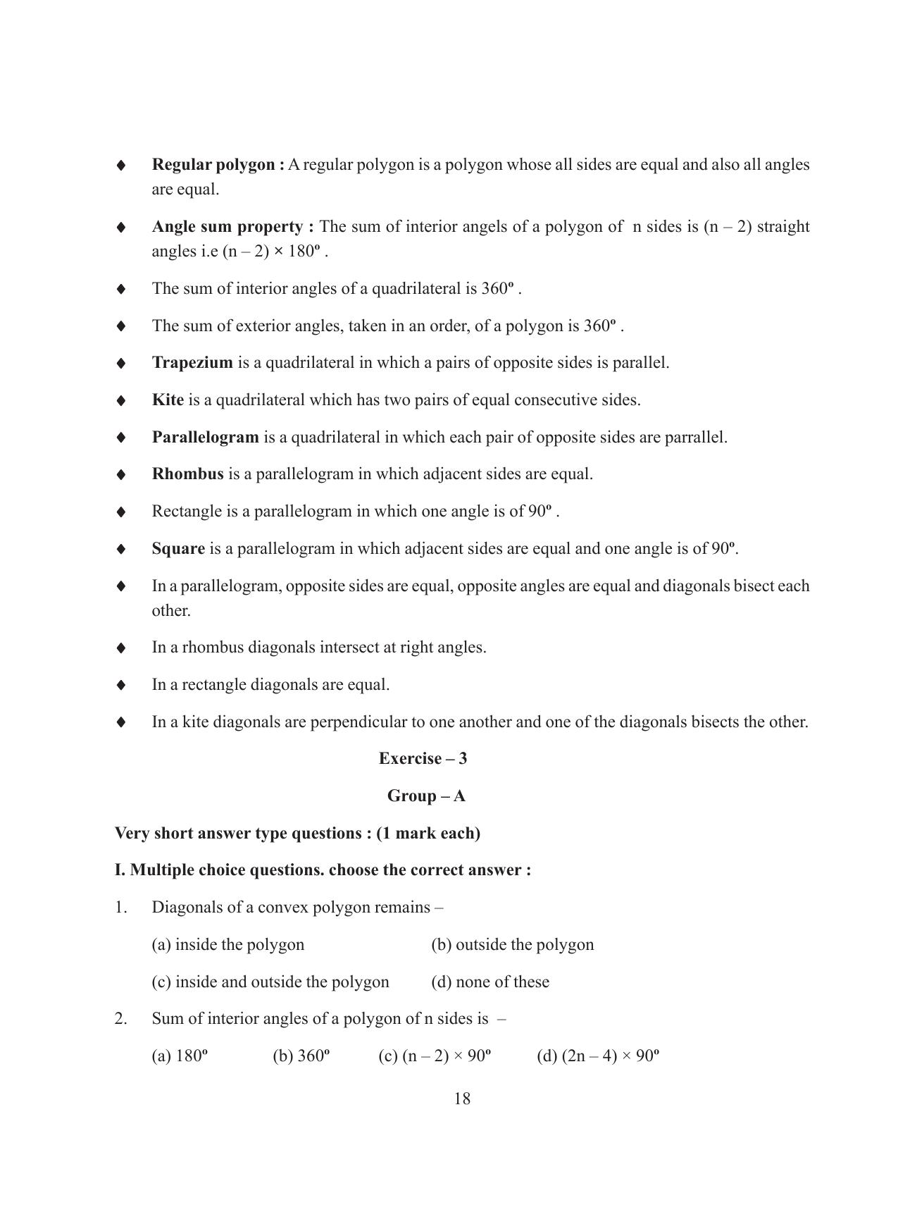 Tripura Board Class 8 Math English Version Workbooks - Page 18