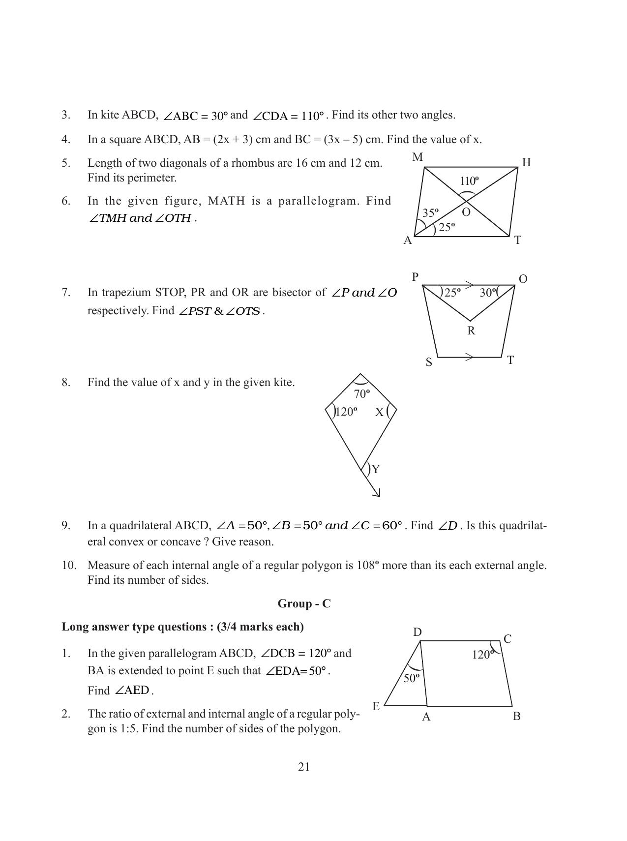 Tripura Board Class 8 Math English Version Workbooks - Page 21