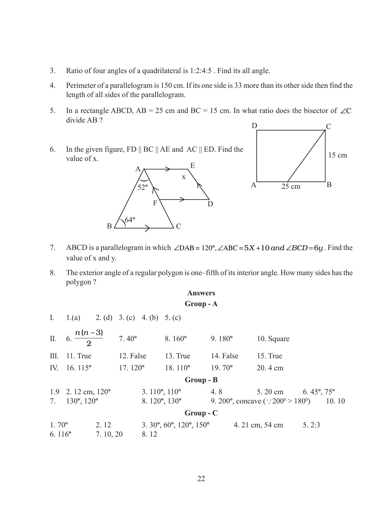 Tripura Board Class 8 Math English Version Workbooks - Page 22