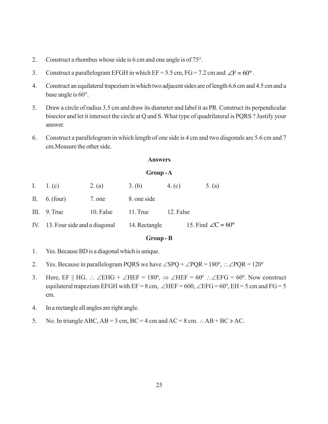 Tripura Board Class 8 Math English Version Workbooks - Page 25
