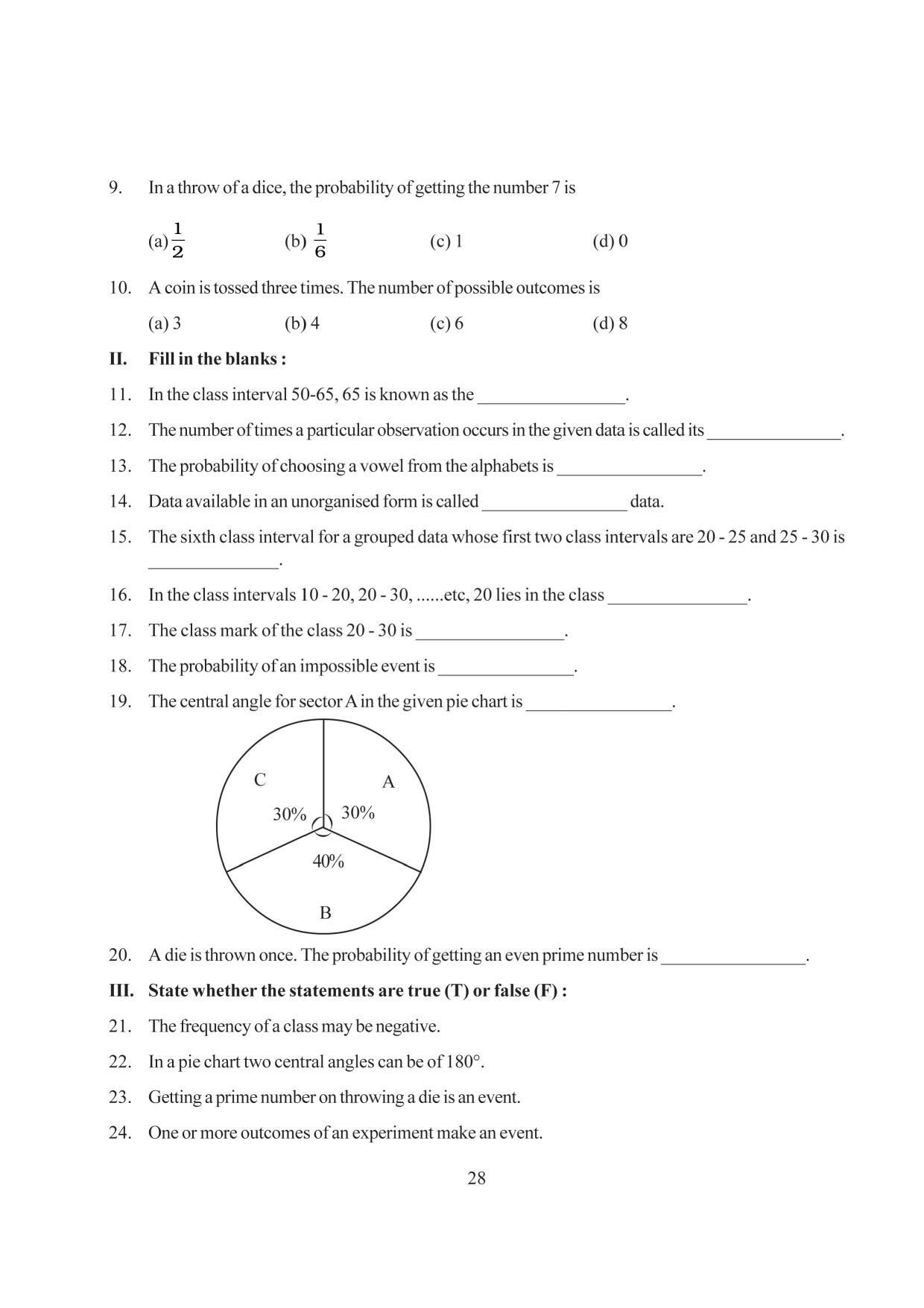 Tripura Board Class 8 Math English Version Workbooks - Page 28