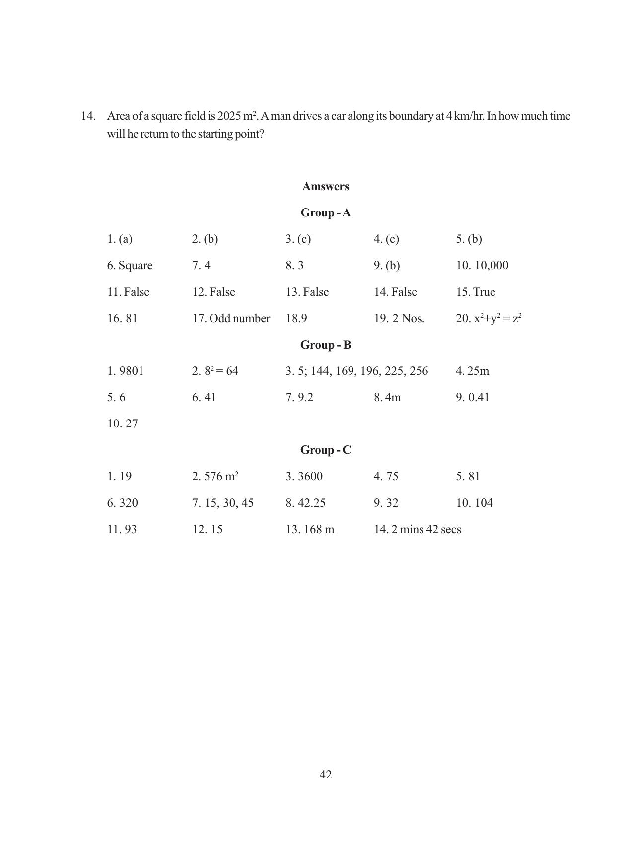 Tripura Board Class 8 Math English Version Workbooks - Page 42