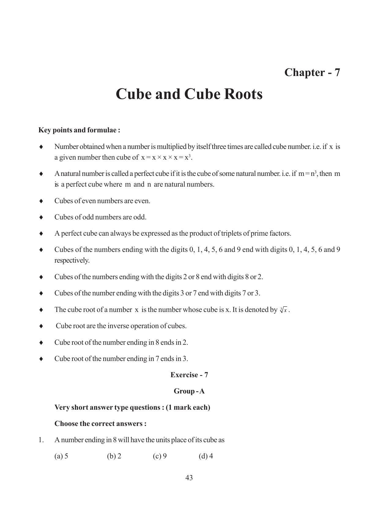 Tripura Board Class 8 Math English Version Workbooks - Page 43