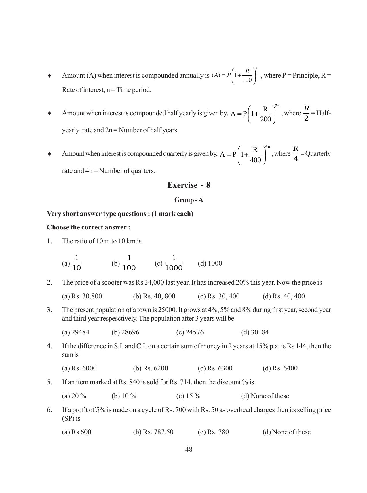 Tripura Board Class 8 Math English Version Workbooks - Page 48