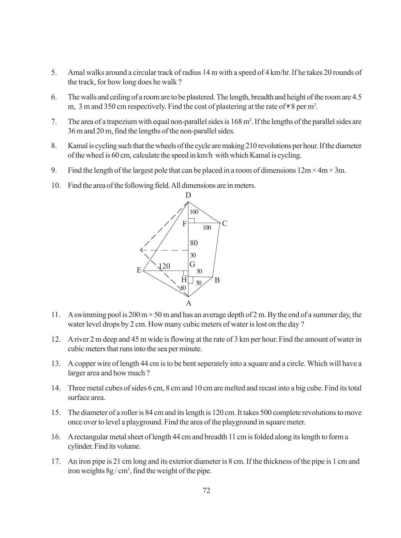 Tripura Board Class 8 Math English Version Workbooks - Page 72
