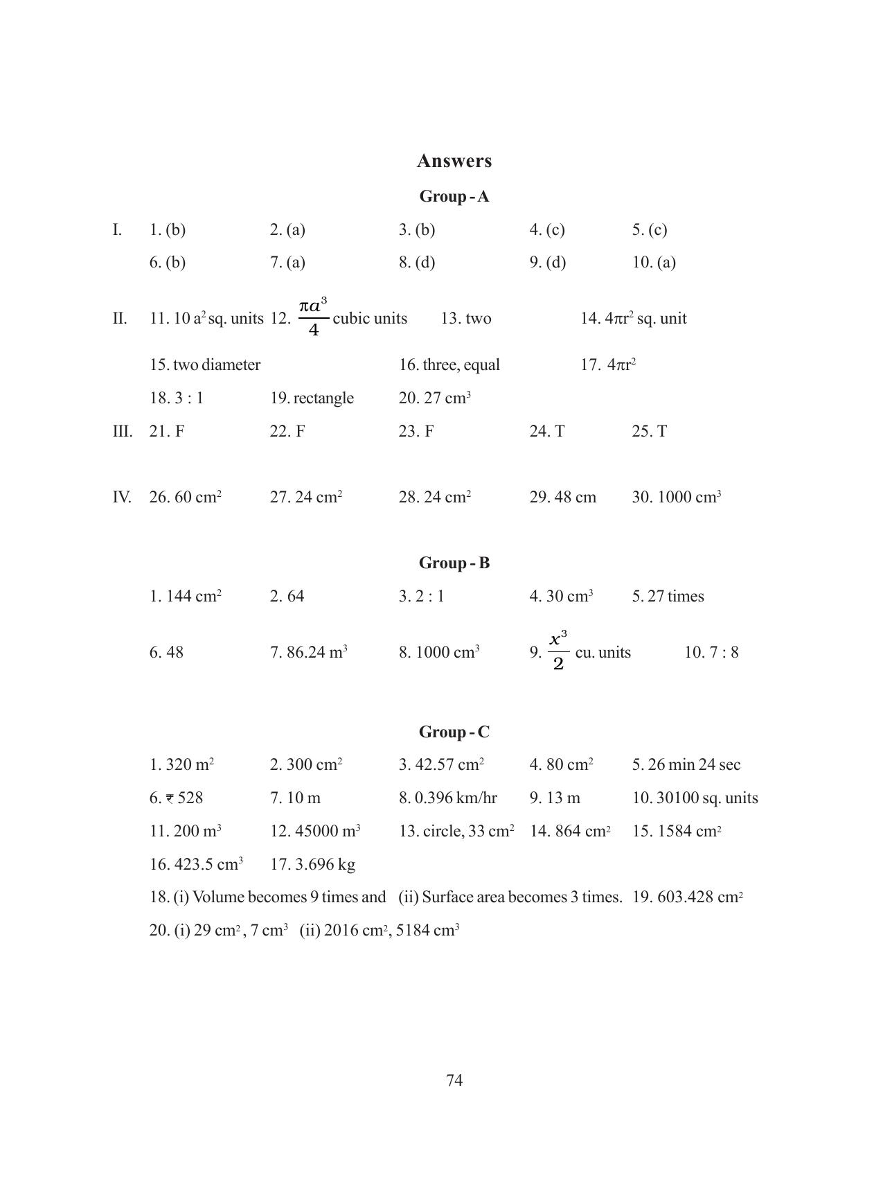 Tripura Board Class 8 Math English Version Workbooks - Page 74