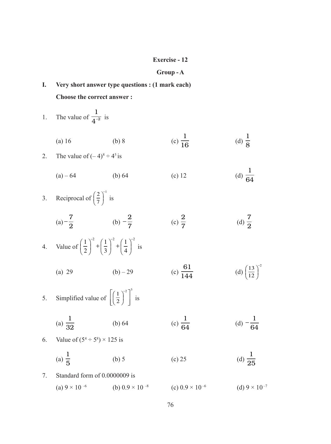 Tripura Board Class 8 Math English Version Workbooks - Page 76
