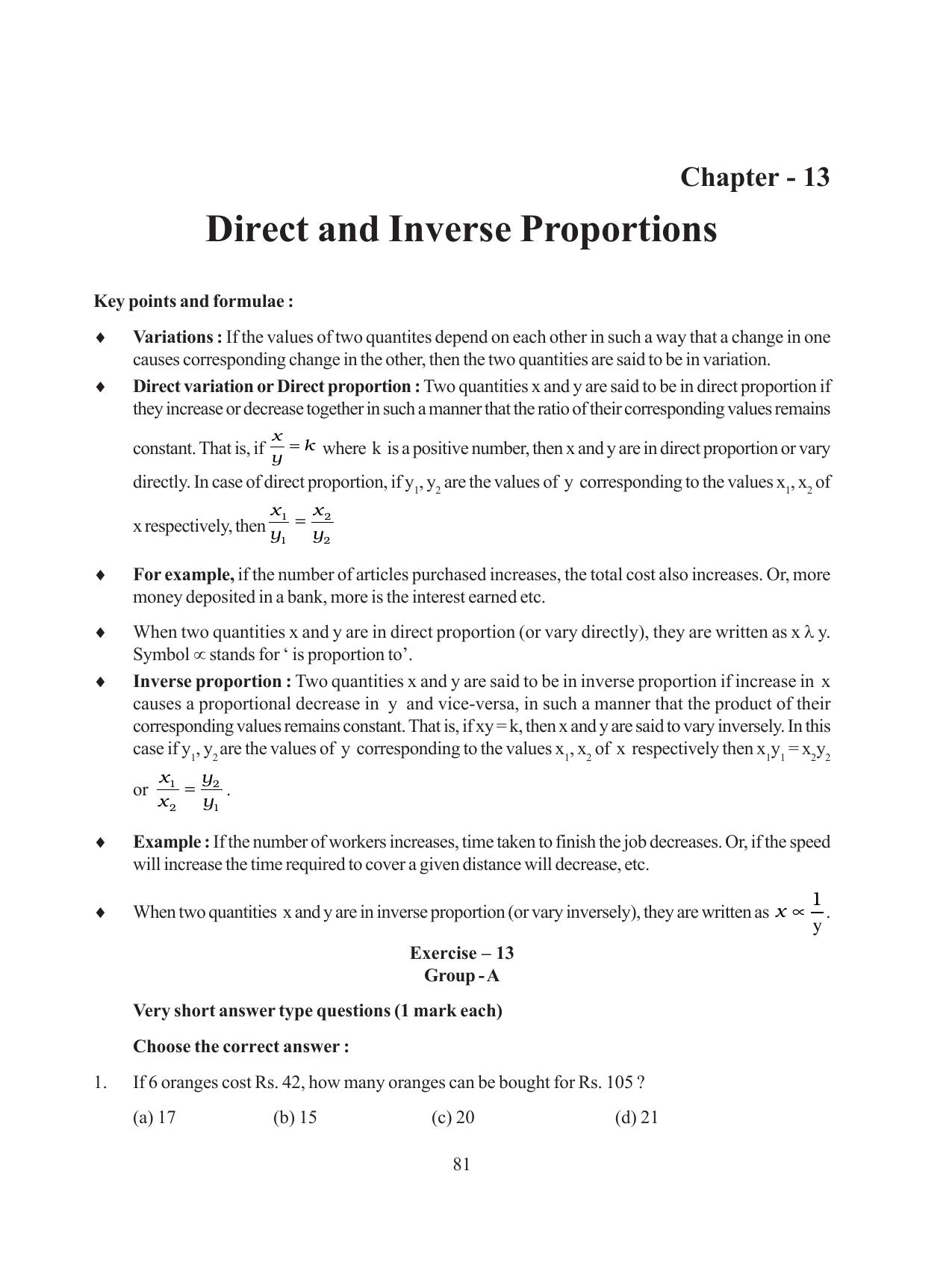Tripura Board Class 8 Math English Version Workbooks - Page 81