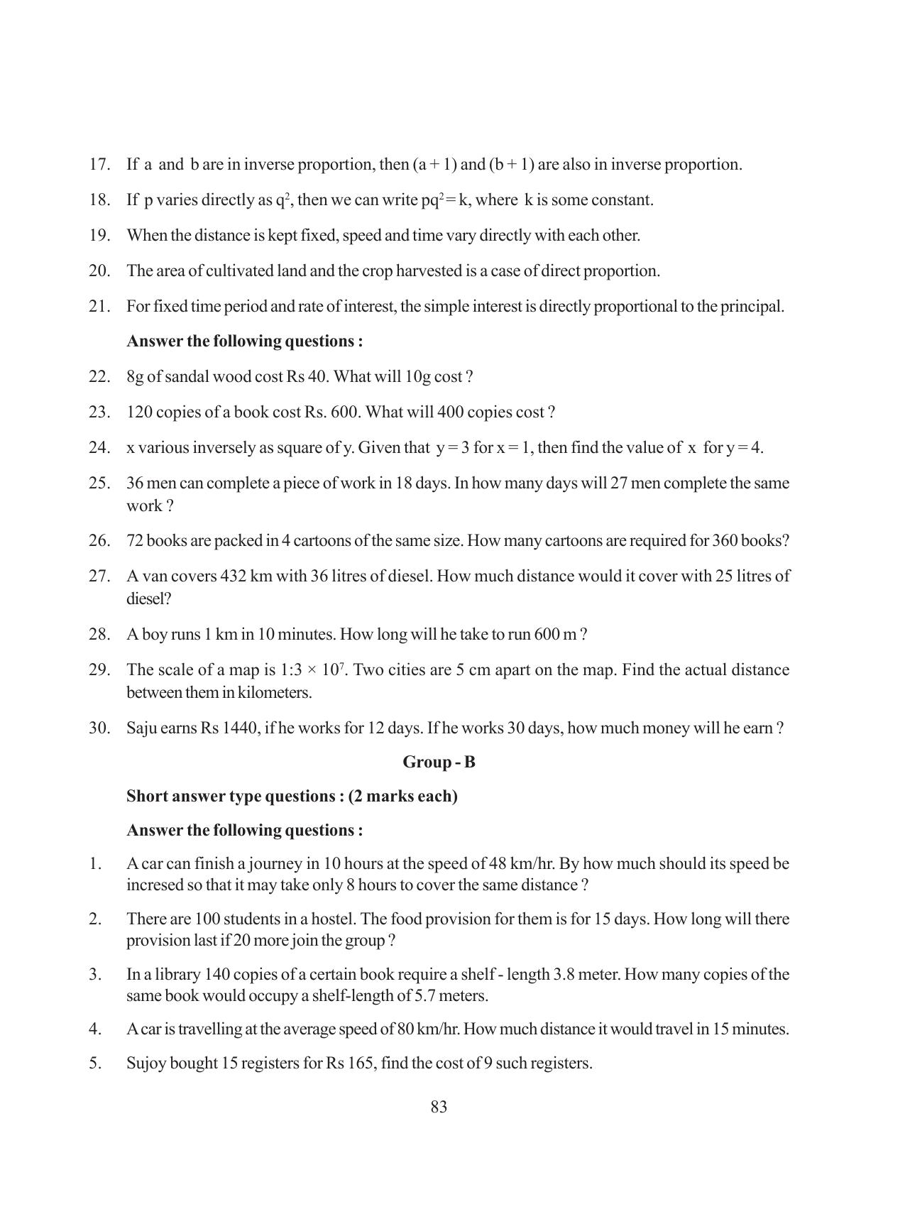 Tripura Board Class 8 Math English Version Workbooks - Page 83