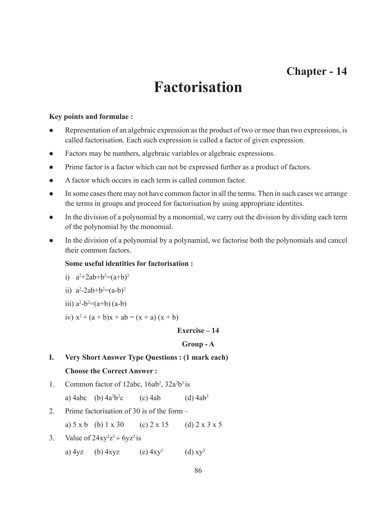 Tripura Board Class 8 Math English Version Workbooks - Page 86