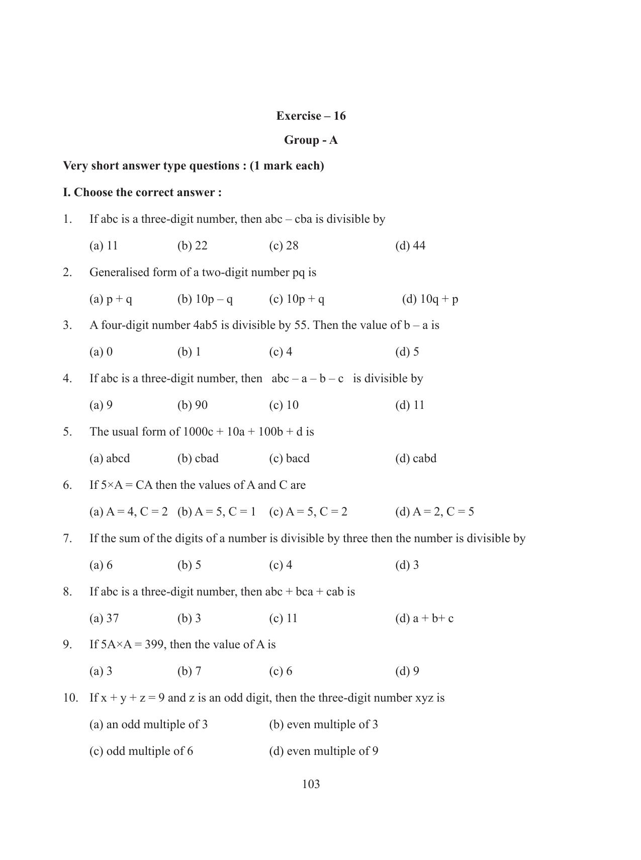 Tripura Board Class 8 Math English Version Workbooks - Page 103