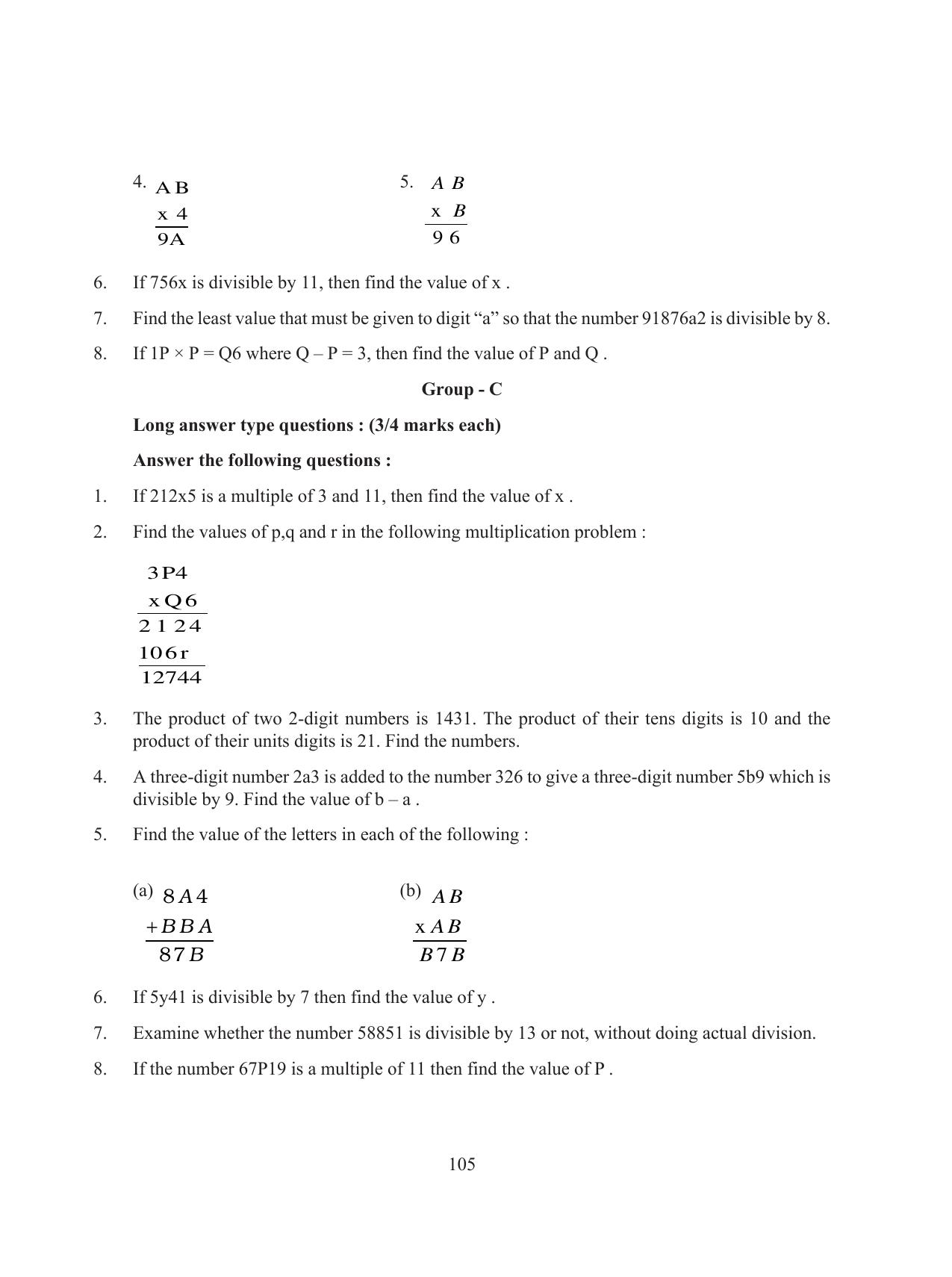 Tripura Board Class 8 Math English Version Workbooks - Page 105