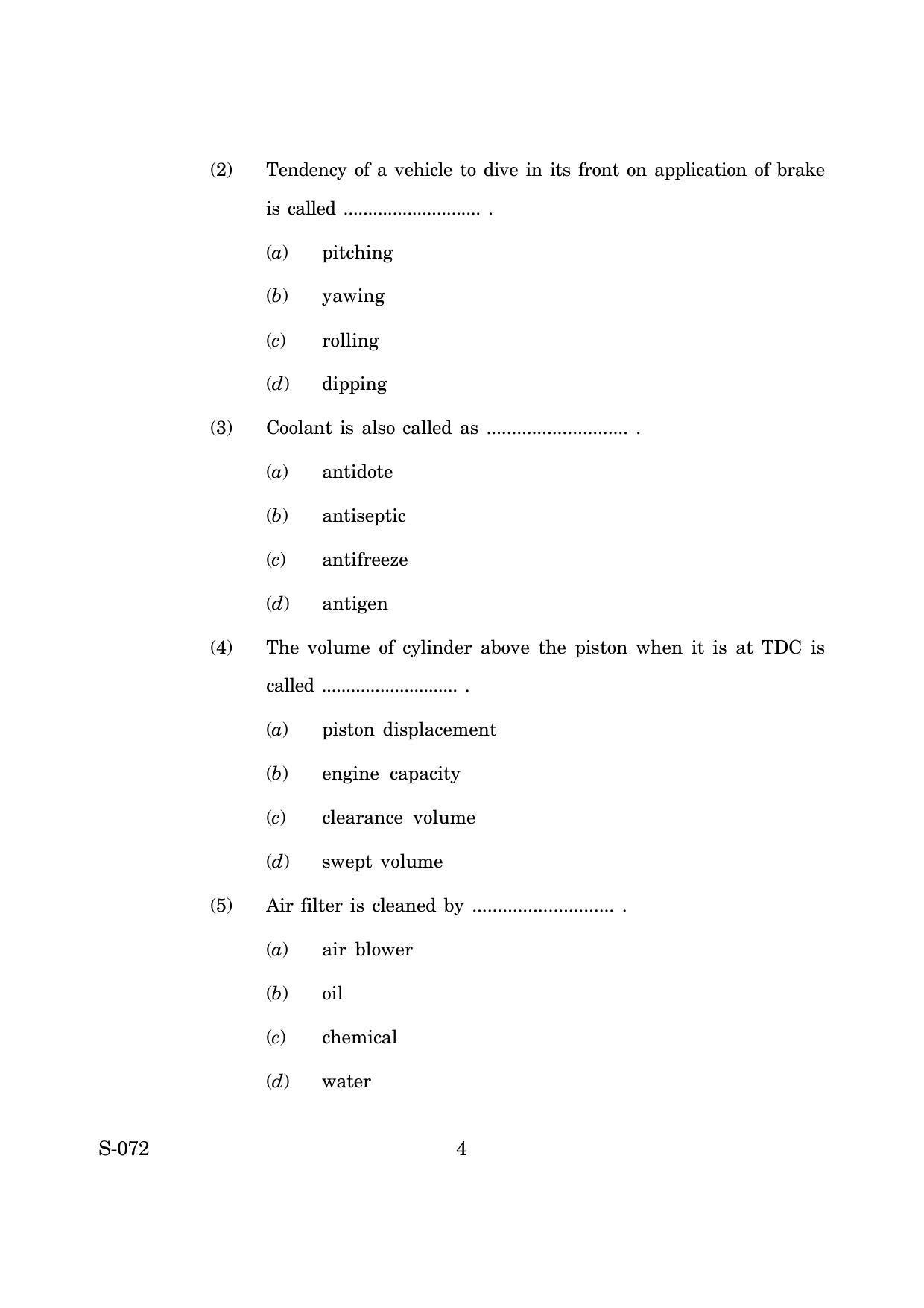Goa Board Class 10 Automobile  (June 2019) Question Paper - Page 4