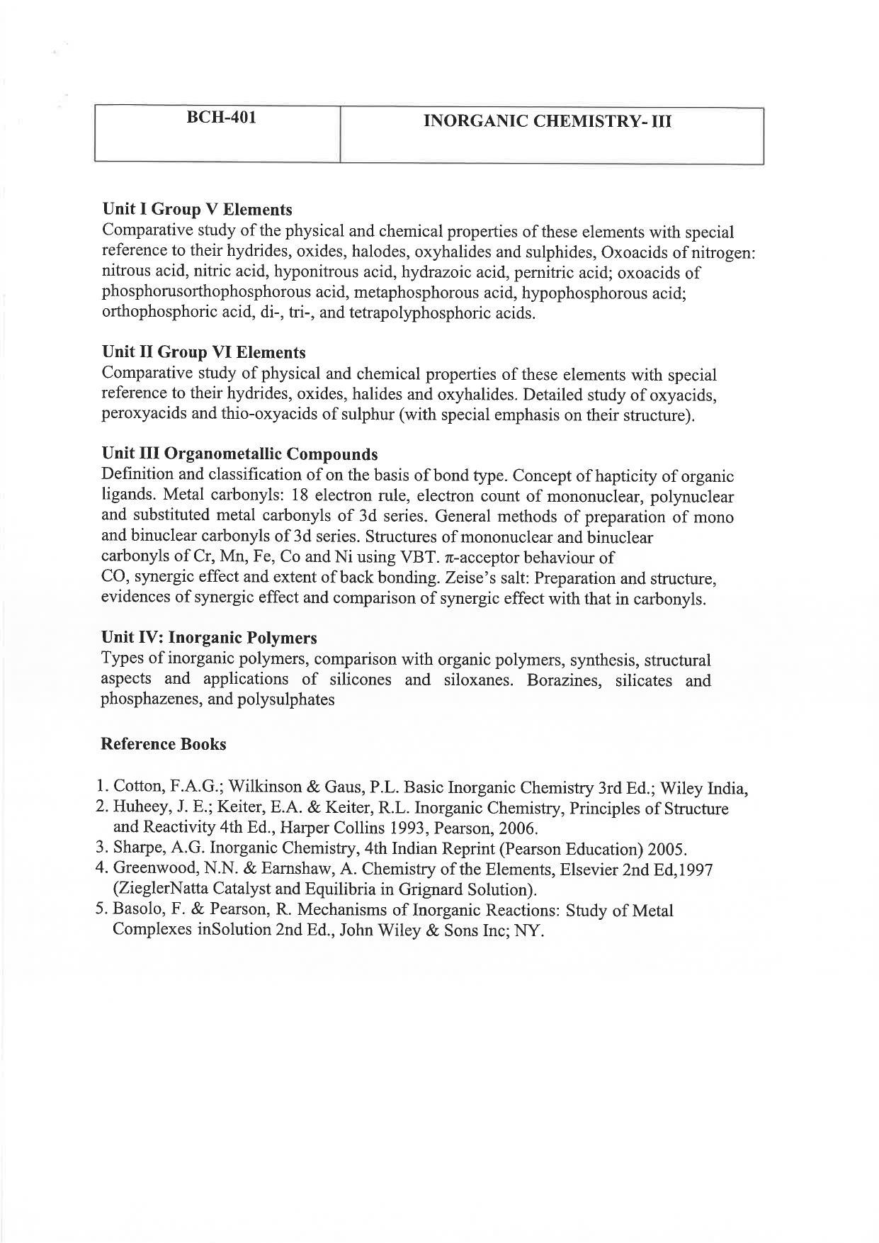JMI Entrance Exam M26-M.Sc (Chemistry:Materials) / M.Sc (Chemistry:Inorganic) / M.Sc (Chemistry:Organic) / M.Sc (Chemistry:Physical) Syllabus - Page 4