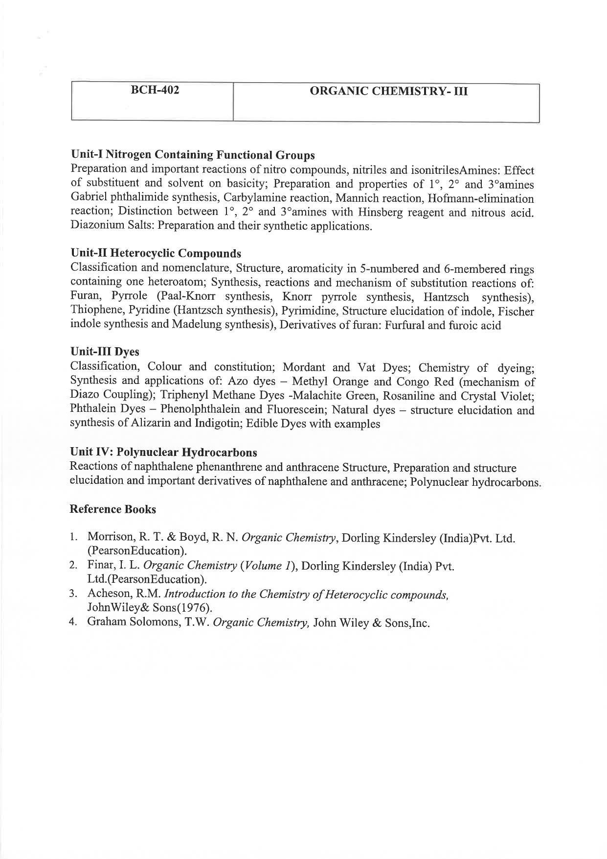 JMI Entrance Exam M26-M.Sc (Chemistry:Materials) / M.Sc (Chemistry:Inorganic) / M.Sc (Chemistry:Organic) / M.Sc (Chemistry:Physical) Syllabus - Page 9