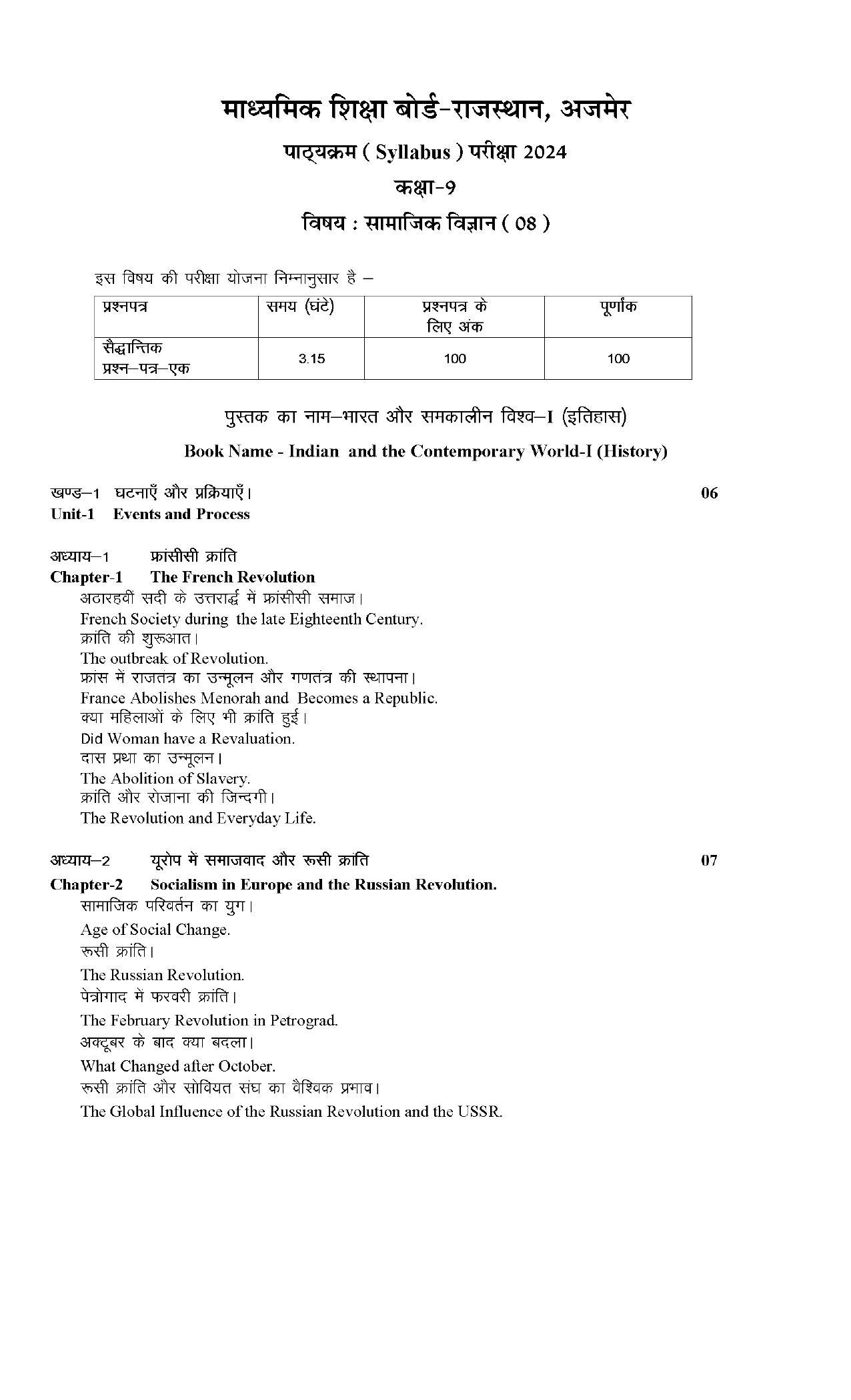 RBSE Class 9 Hindi Syllabus 2024 - Page 9