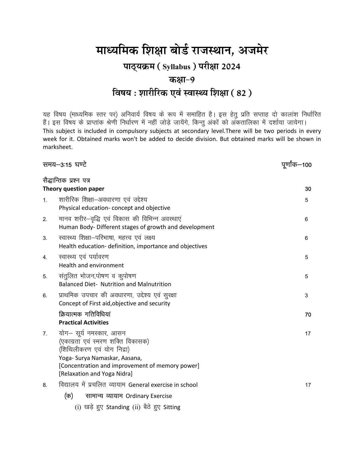 RBSE Class 9 Hindi Syllabus 2024 - Page 34