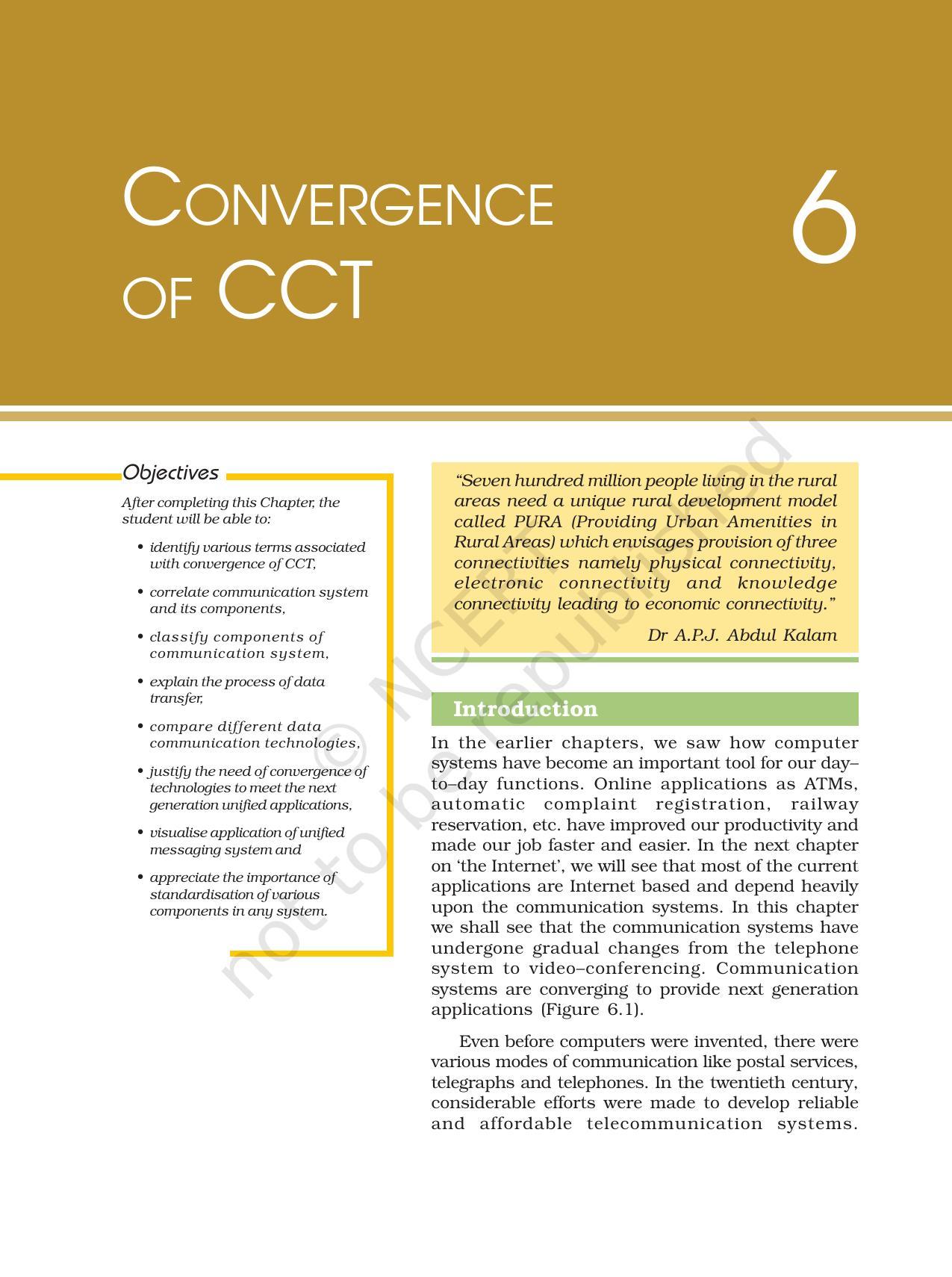 NCERT Book for Class 11 Computers Chapter 6 Convergence of CCT - Page 1
