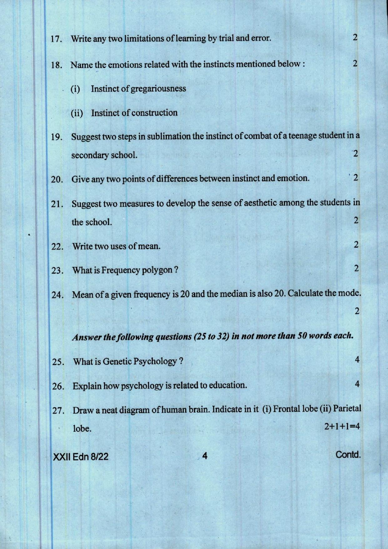 COHSEM 12th Question Papers 2022 Education - Page 4
