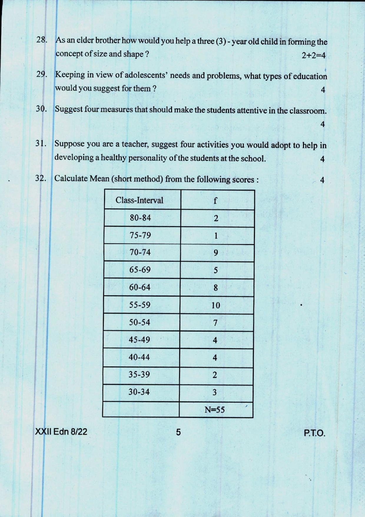 COHSEM 12th Question Papers 2022 Education - Page 5