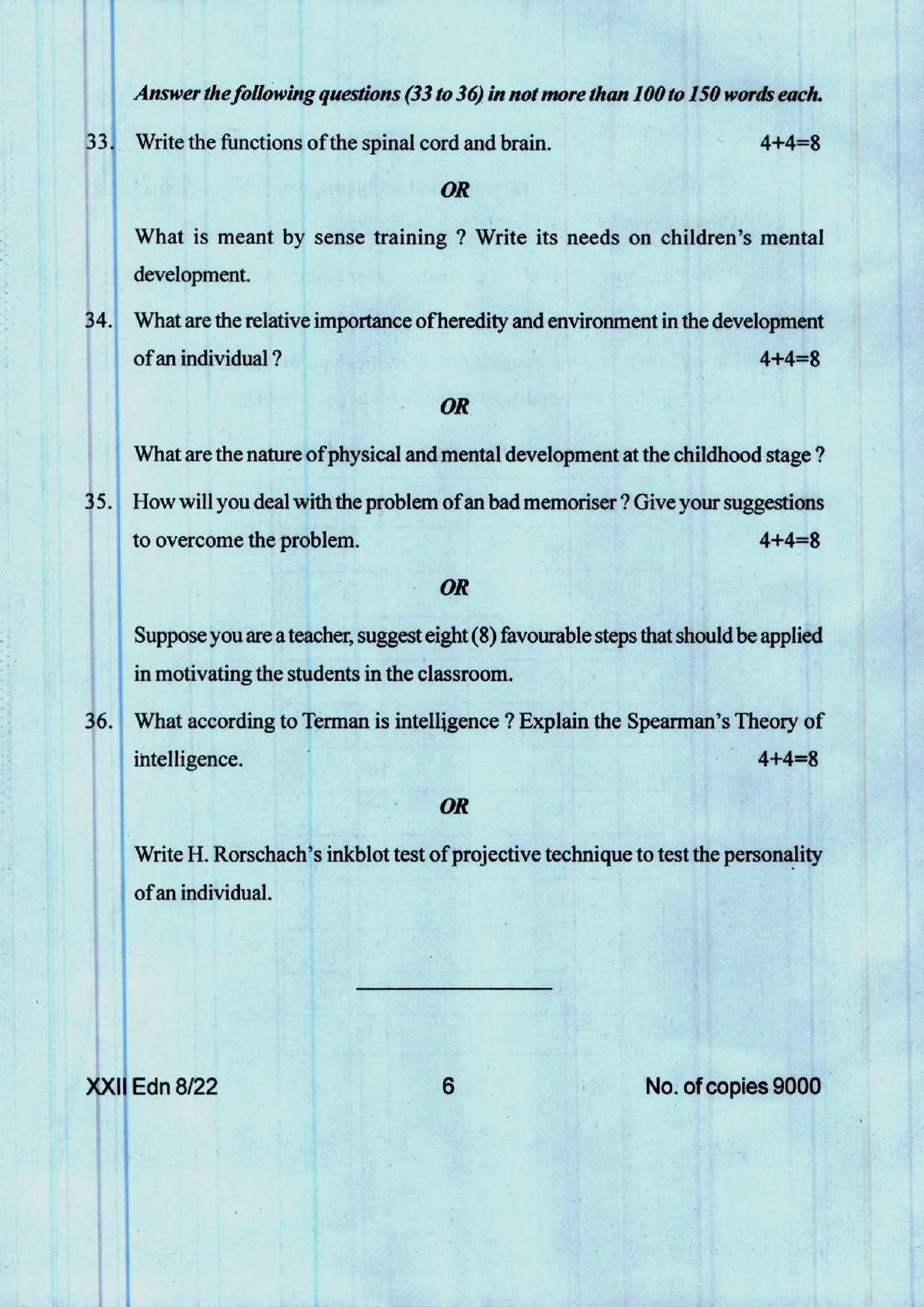 COHSEM 12th Question Papers 2022 Education - Page 6
