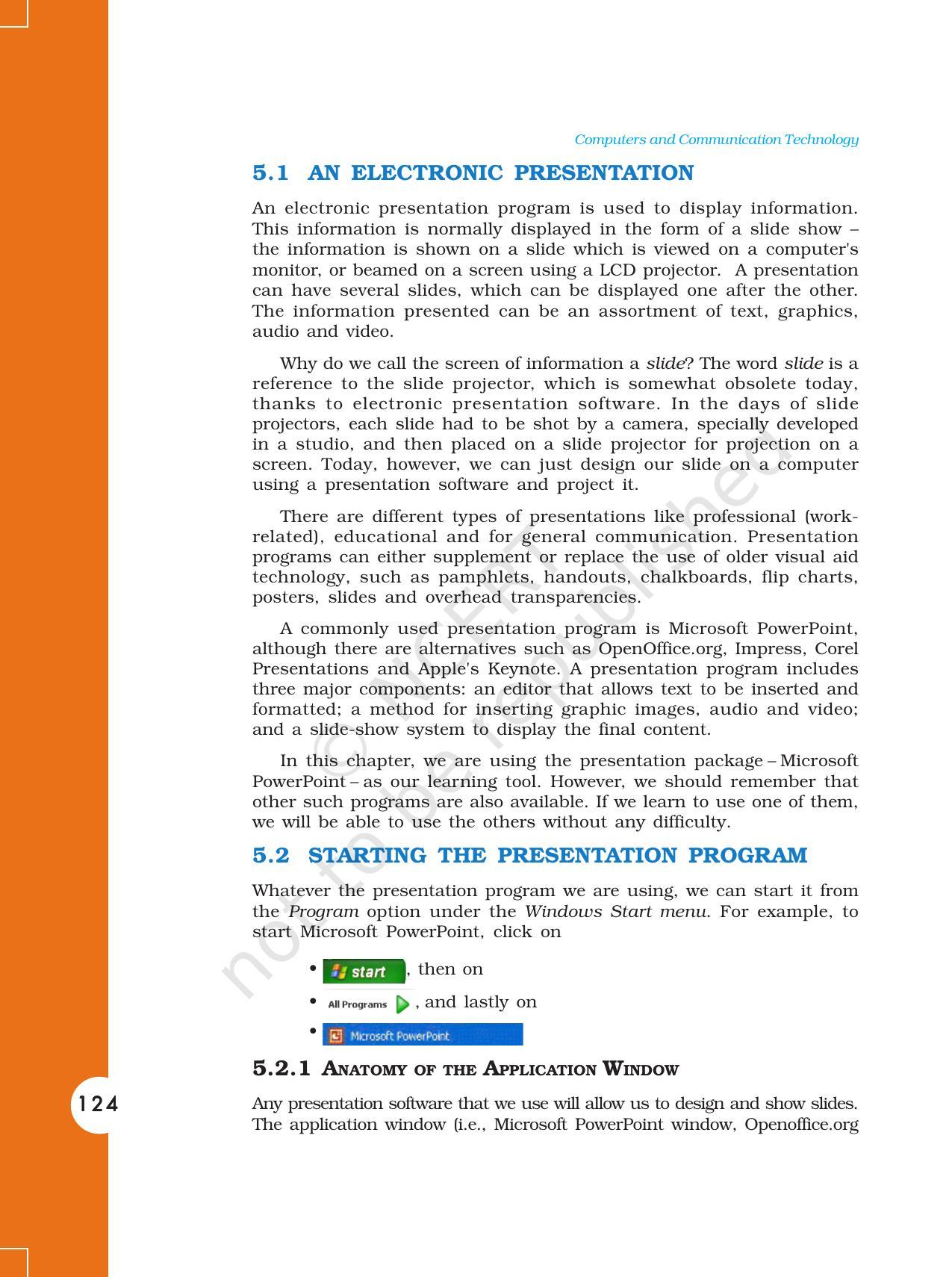 NCERT Book for Class 11 Computers Chapter 5 Electronic Presentation Tool - Page 2