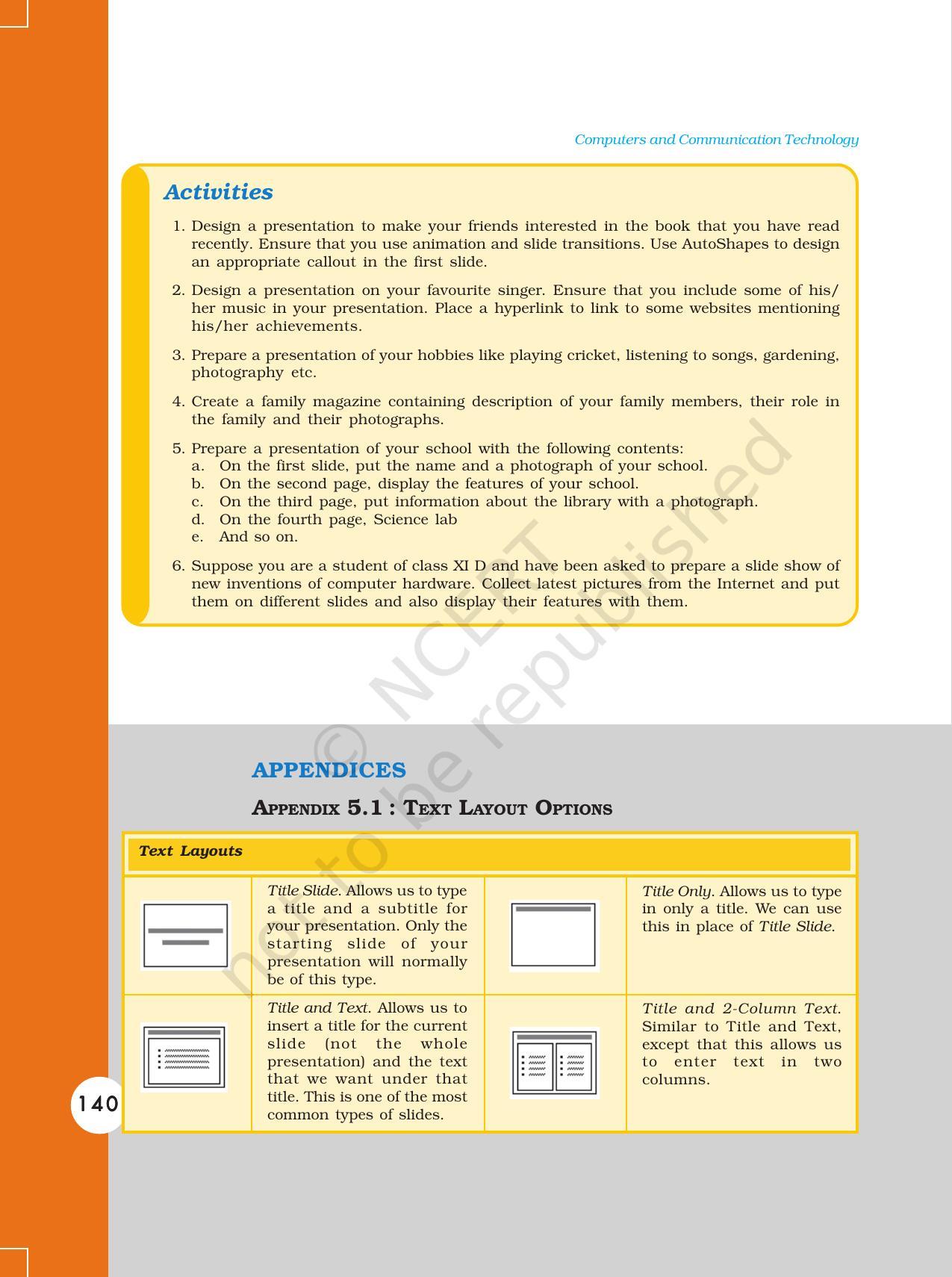 NCERT Book for Class 11 Computers Chapter 5 Electronic Presentation Tool - Page 18