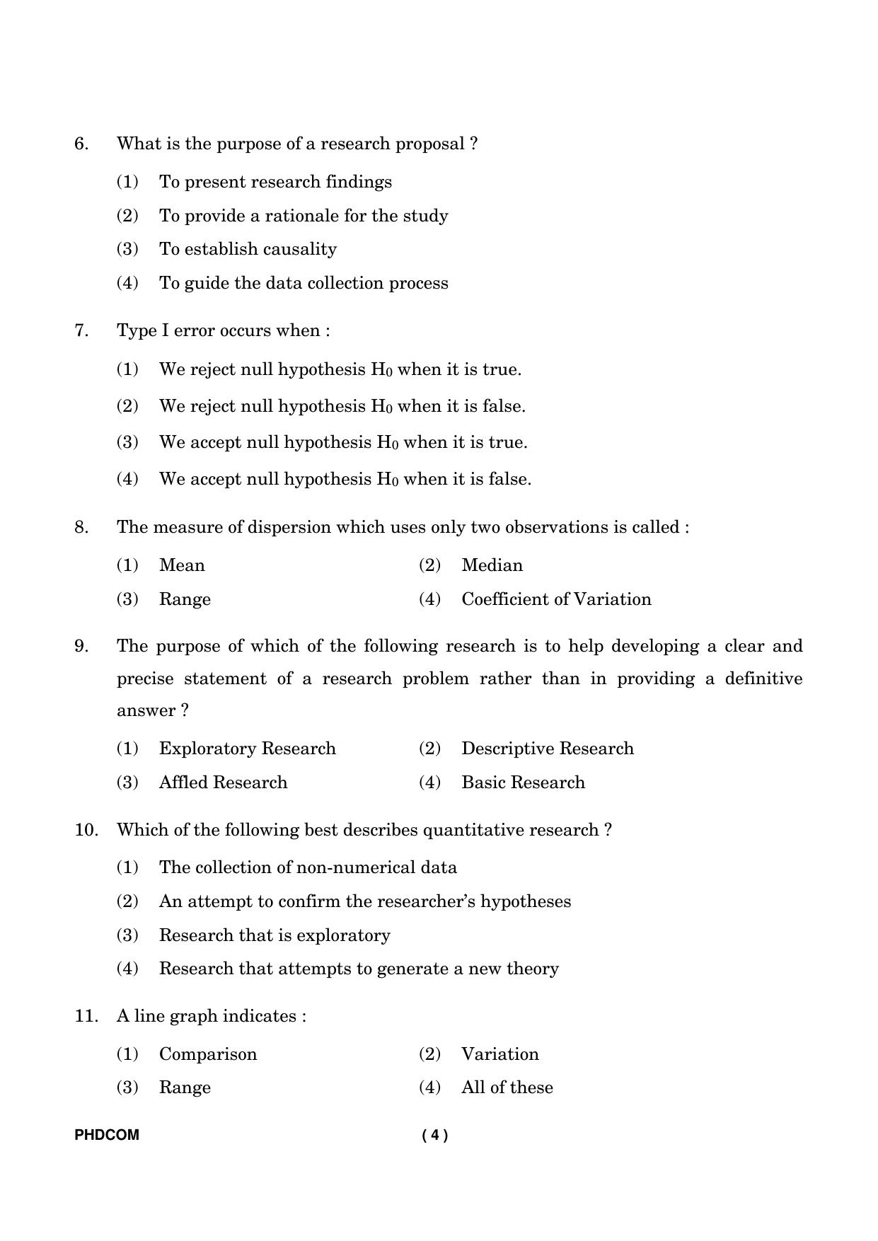 IGNOU PhD Entrance Test Ph. D. (Commerce) Entrance Test, July, 2023 Question Paper - Page 5