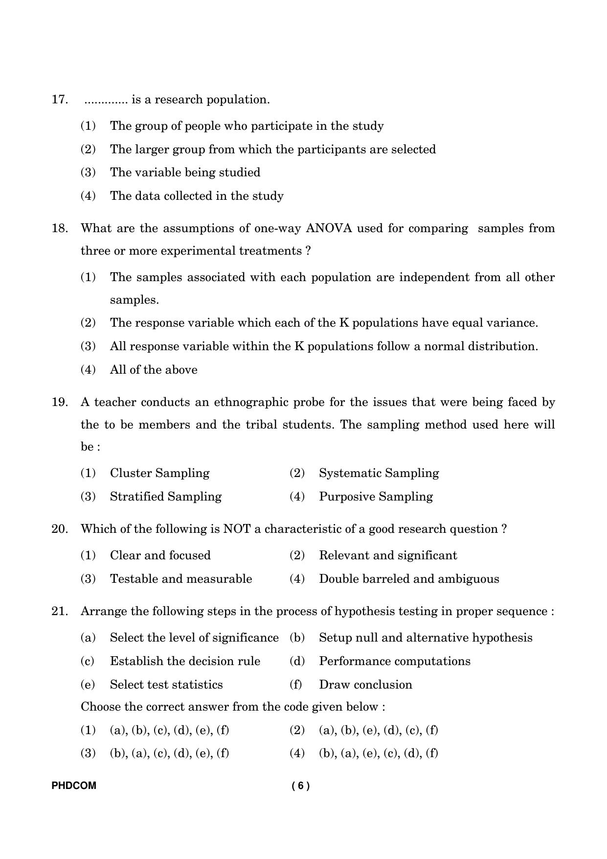 IGNOU PhD Entrance Test Ph. D. (Commerce) Entrance Test, July, 2023 Question Paper - Page 7