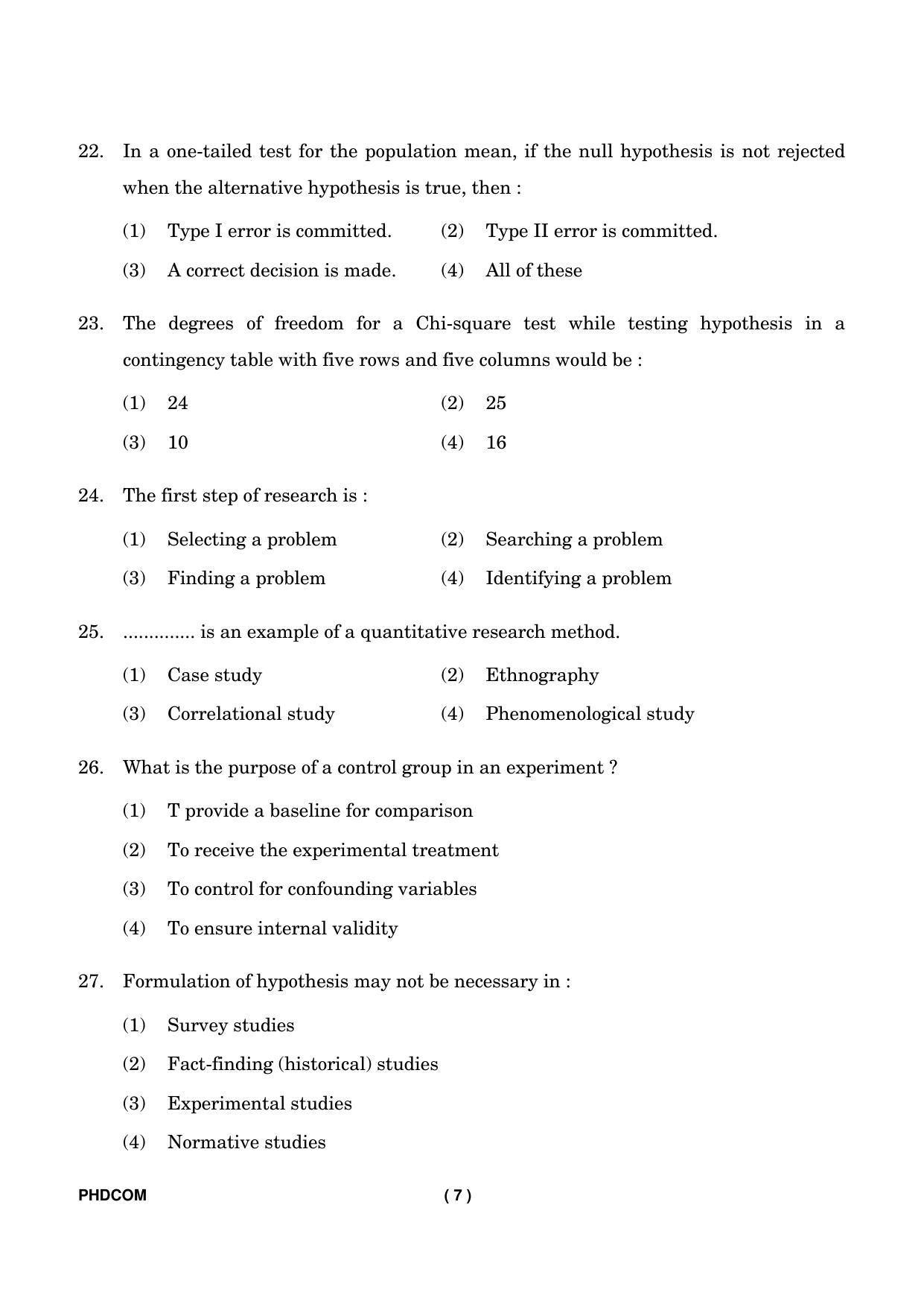 IGNOU PhD Entrance Test Ph. D. (Commerce) Entrance Test, July, 2023 Question Paper - Page 8