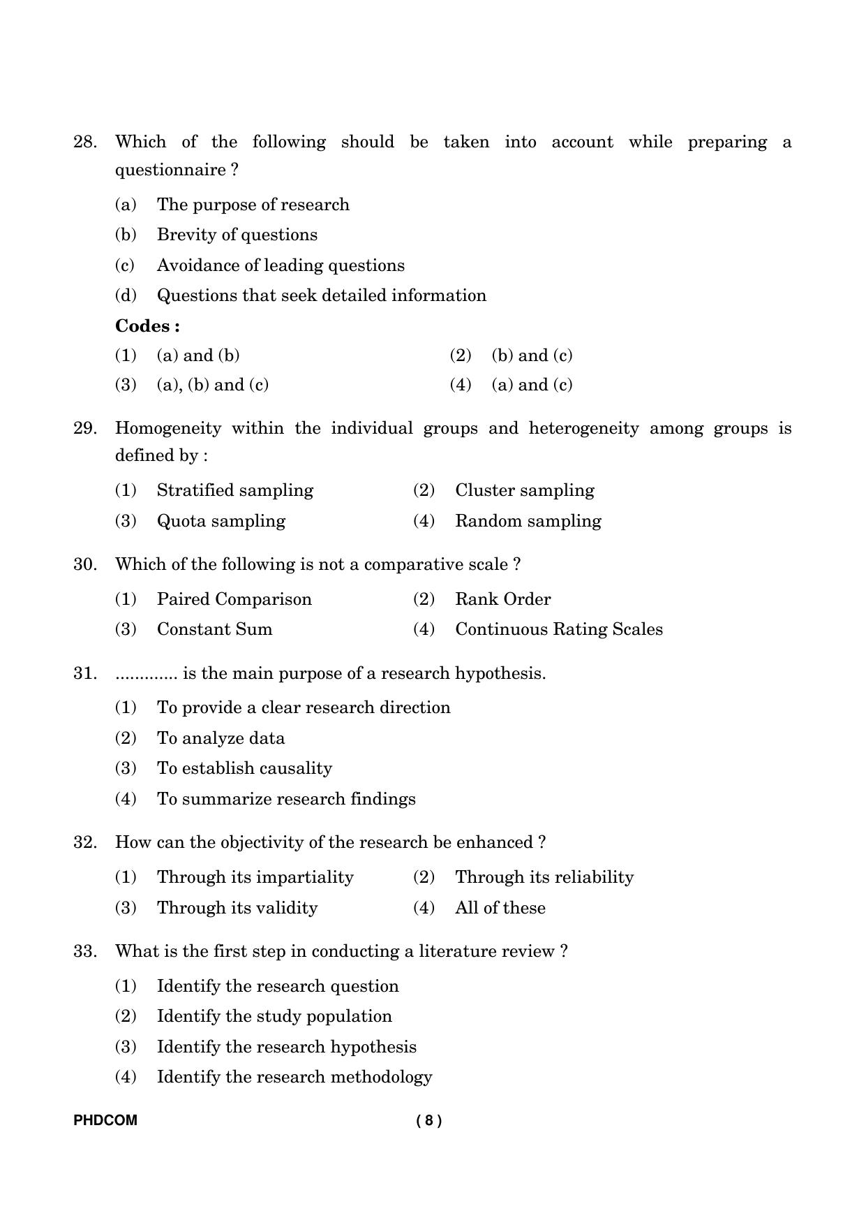 IGNOU PhD Entrance Test Ph. D. (Commerce) Entrance Test, July, 2023 Question Paper - Page 9