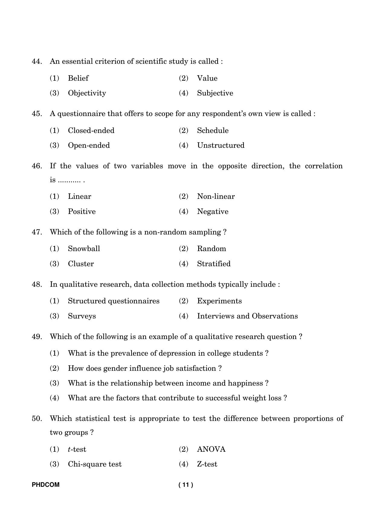 IGNOU PhD Entrance Test Ph. D. (Commerce) Entrance Test, July, 2023 Question Paper - Page 12