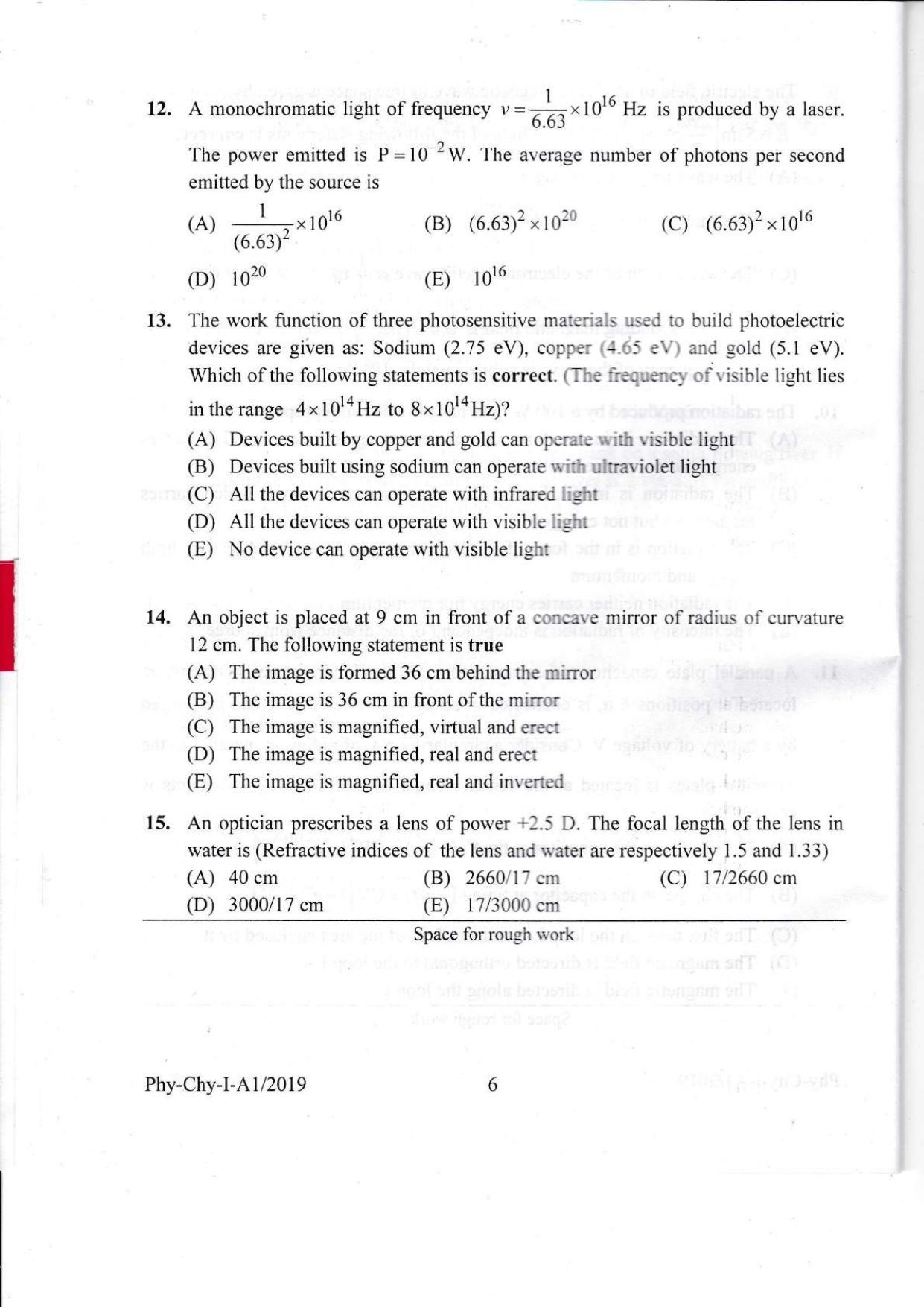 KEAM Paper I 2019 Question Paper - Page 6