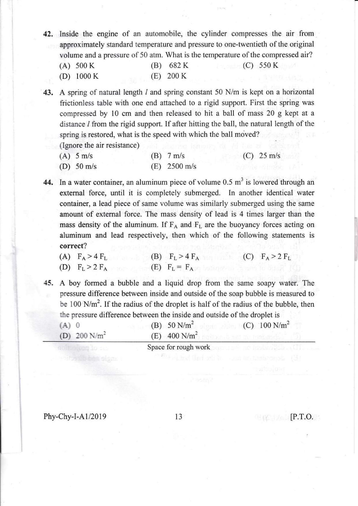 KEAM Paper I 2019 Question Paper - Page 13