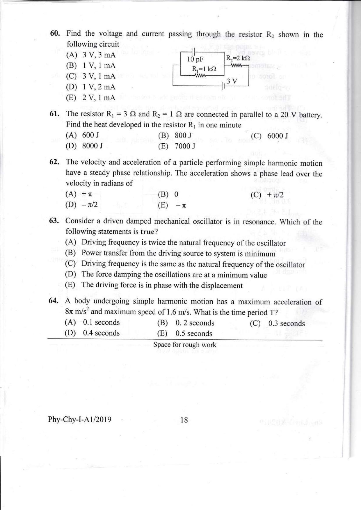 KEAM Paper I 2019 Question Paper - Page 18