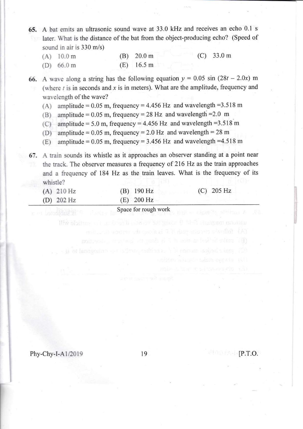 KEAM Paper I 2019 Question Paper - Page 19