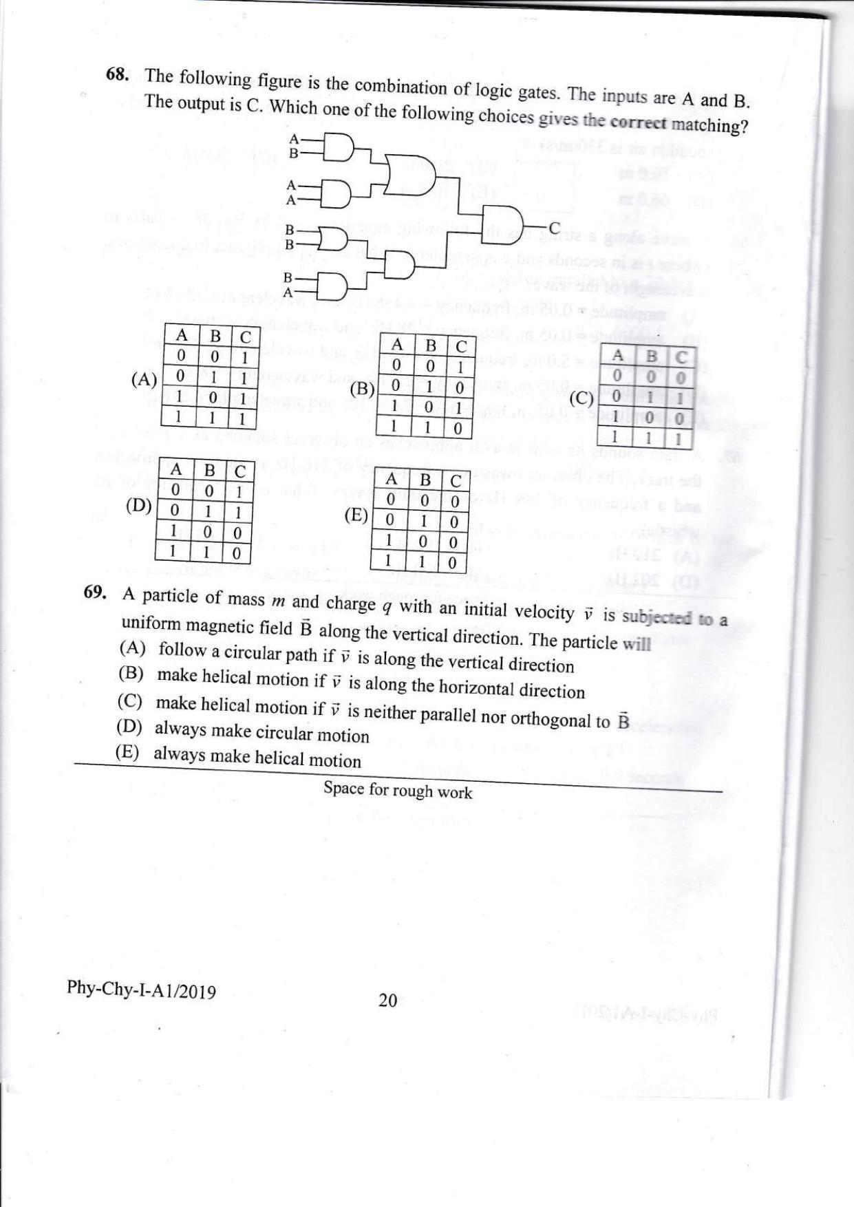 KEAM Paper I 2019 Question Paper - Page 20