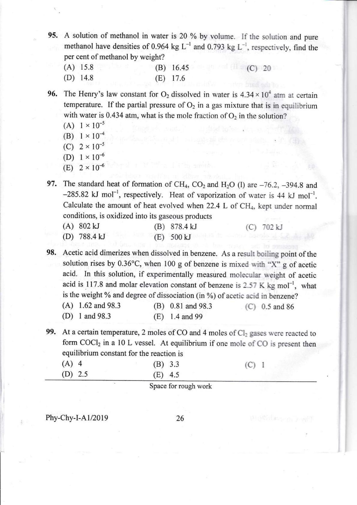 KEAM Paper I 2019 Question Paper - Page 26