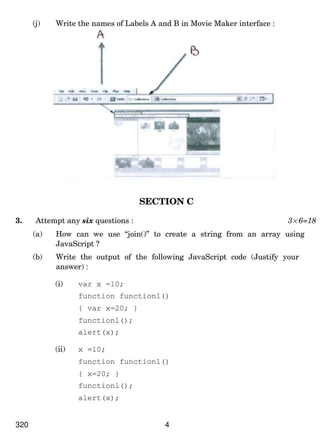 CBSE Class 12 320 WEB APPLICATION 2017 Question Paper - Page 4