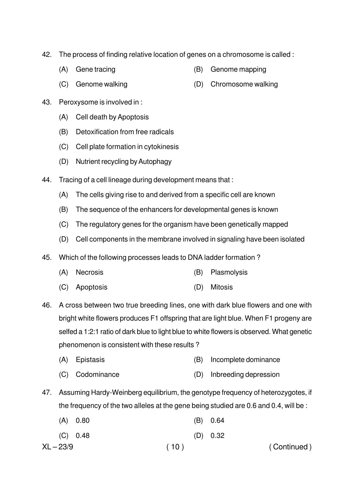 Odisha CPET BIOINFORMATICS 2020 Question Paper - Page 10