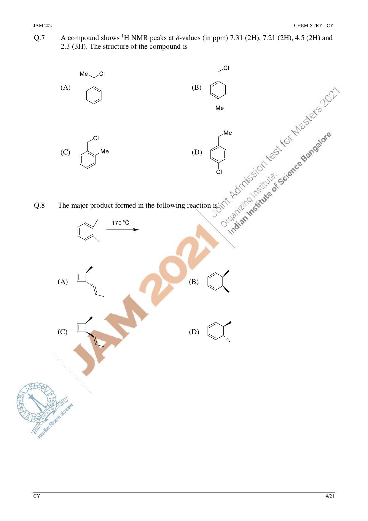 JAM 2021: CY Question Paper - Page 4