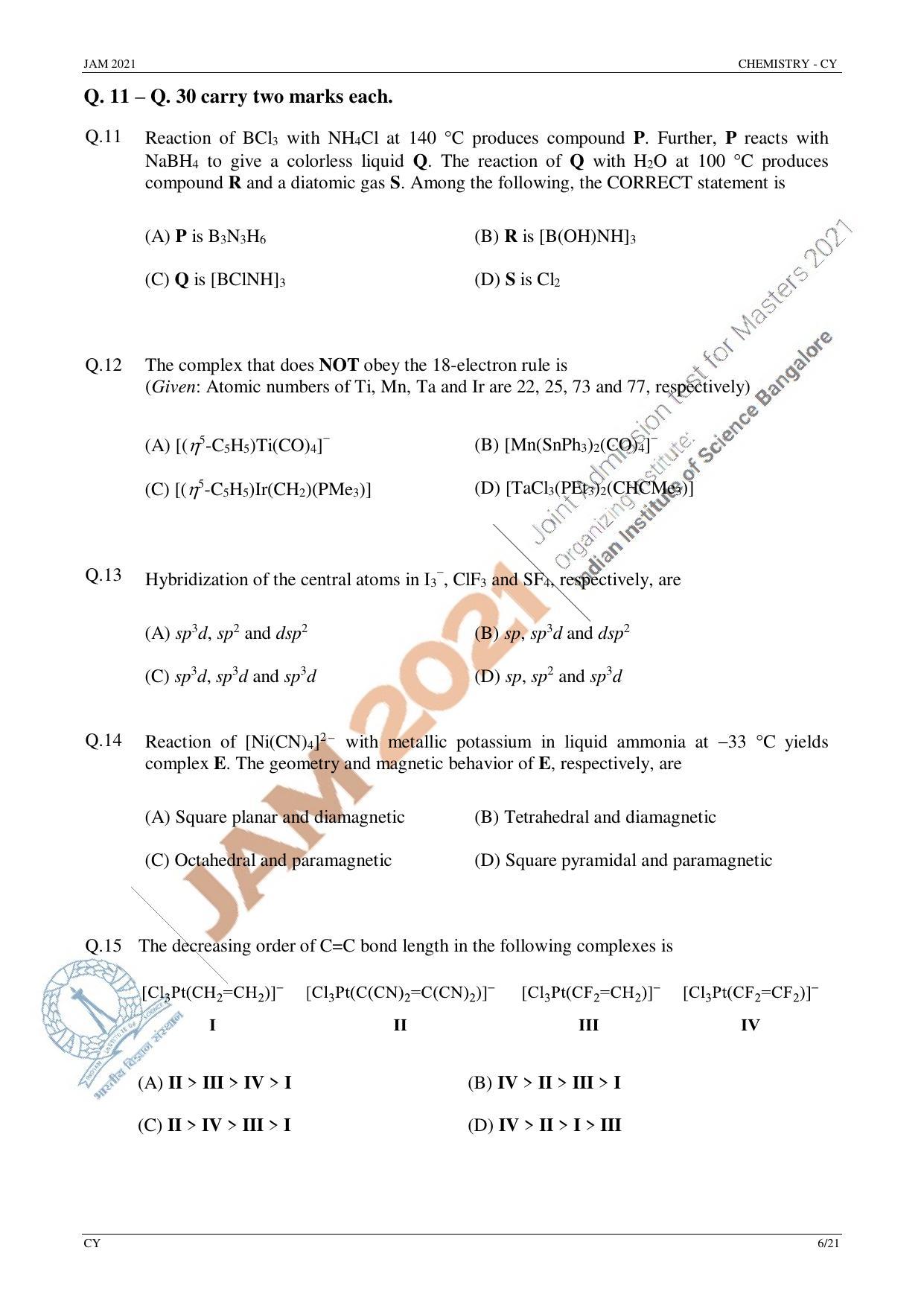 JAM 2021: CY Question Paper - Page 6