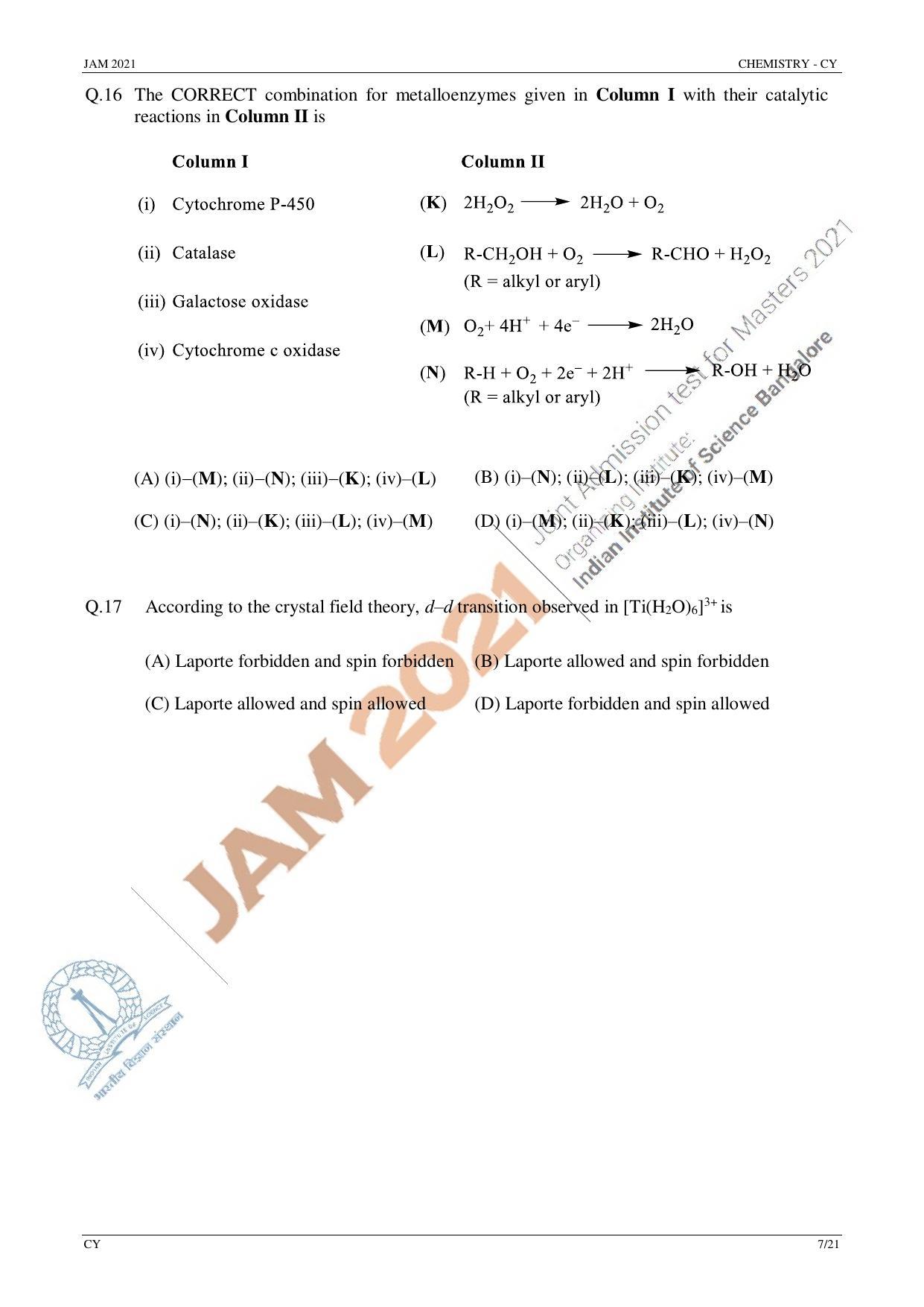 JAM 2021: CY Question Paper - Page 7