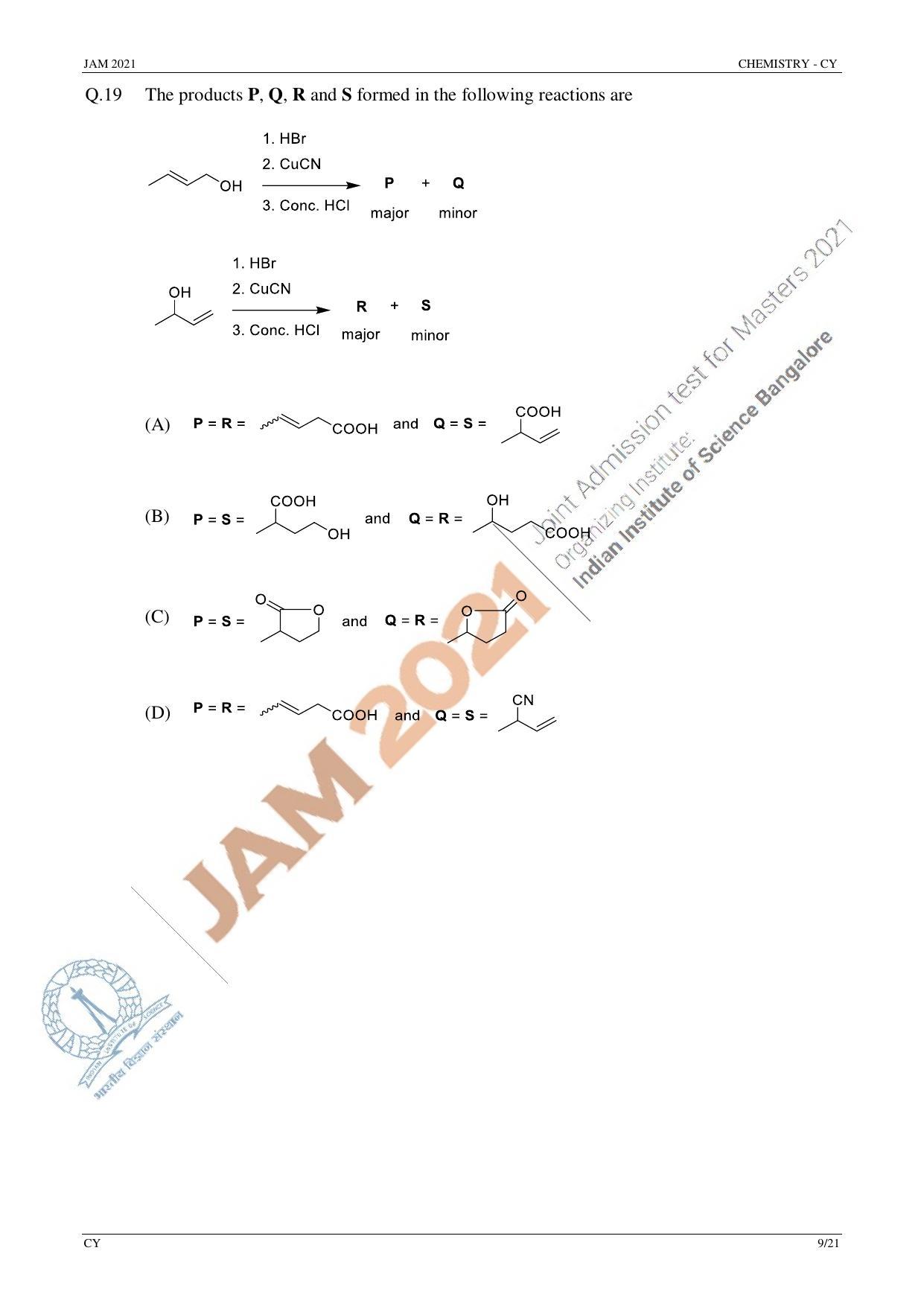 JAM 2021: CY Question Paper - Page 9