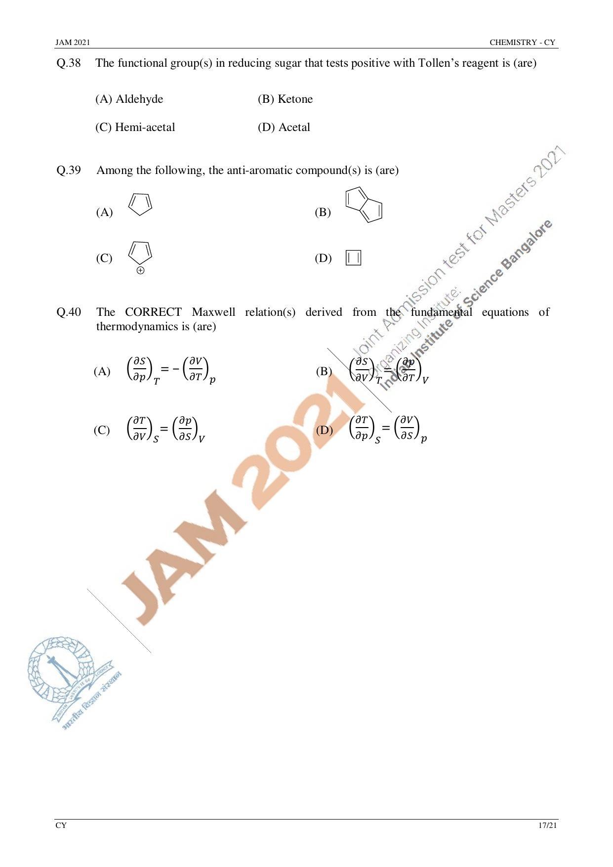 JAM 2021: CY Question Paper - Page 17