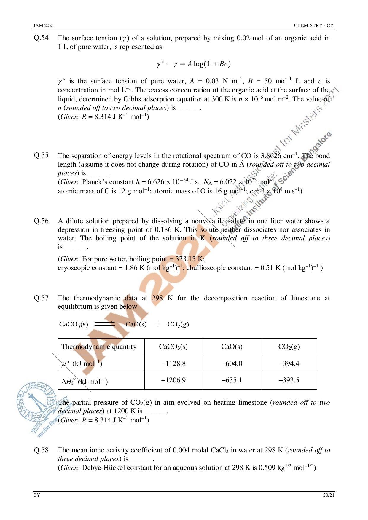 JAM 2021: CY Question Paper - Page 20