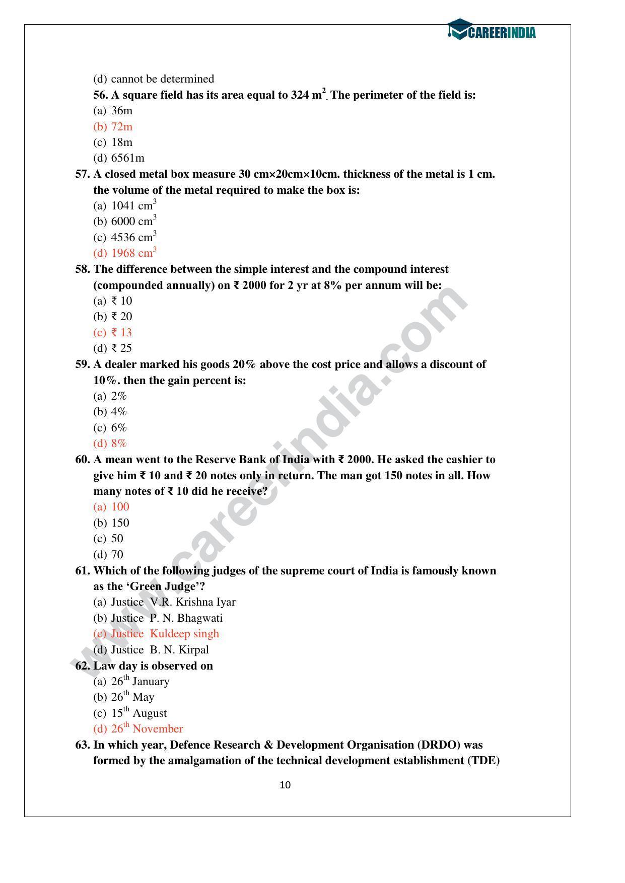 CLAT 2014 UG Question Paper with Answer Key - Page 10